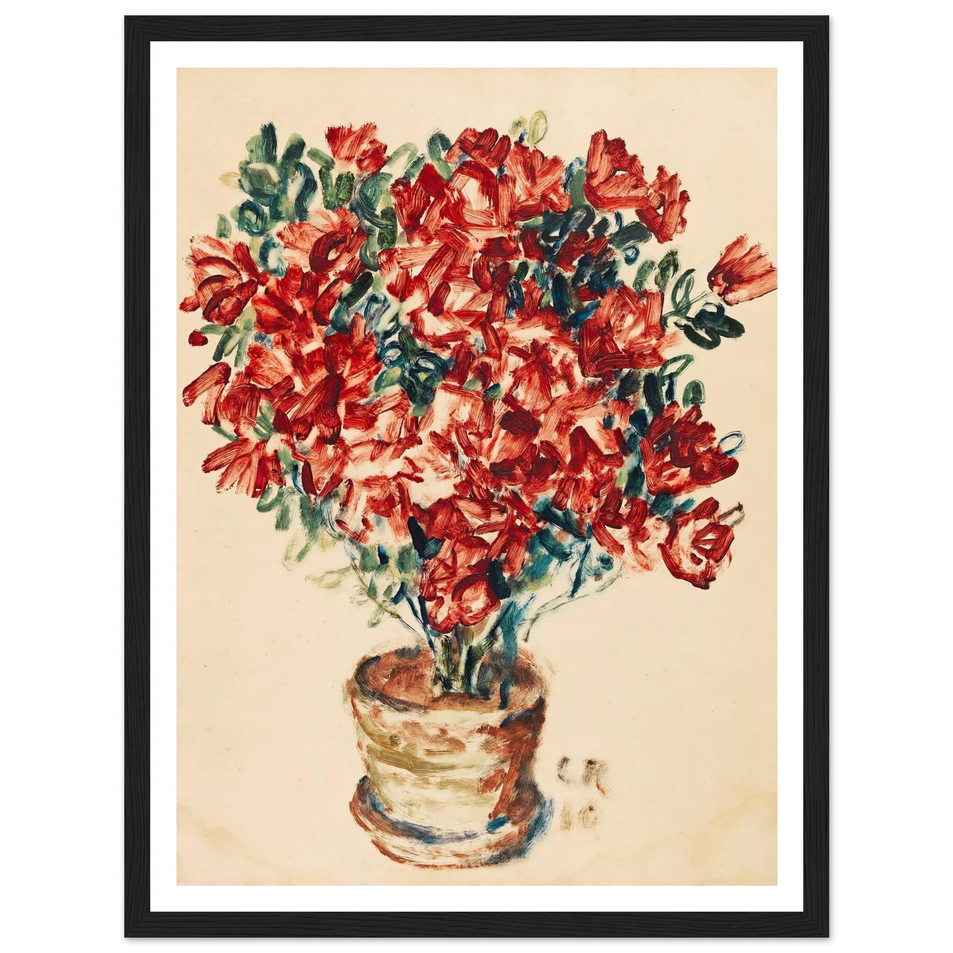 Azalee (1910) Art Print | Christian Rohlfs - Framed Poster - 30x40 cm / 12x16″ - Black frame