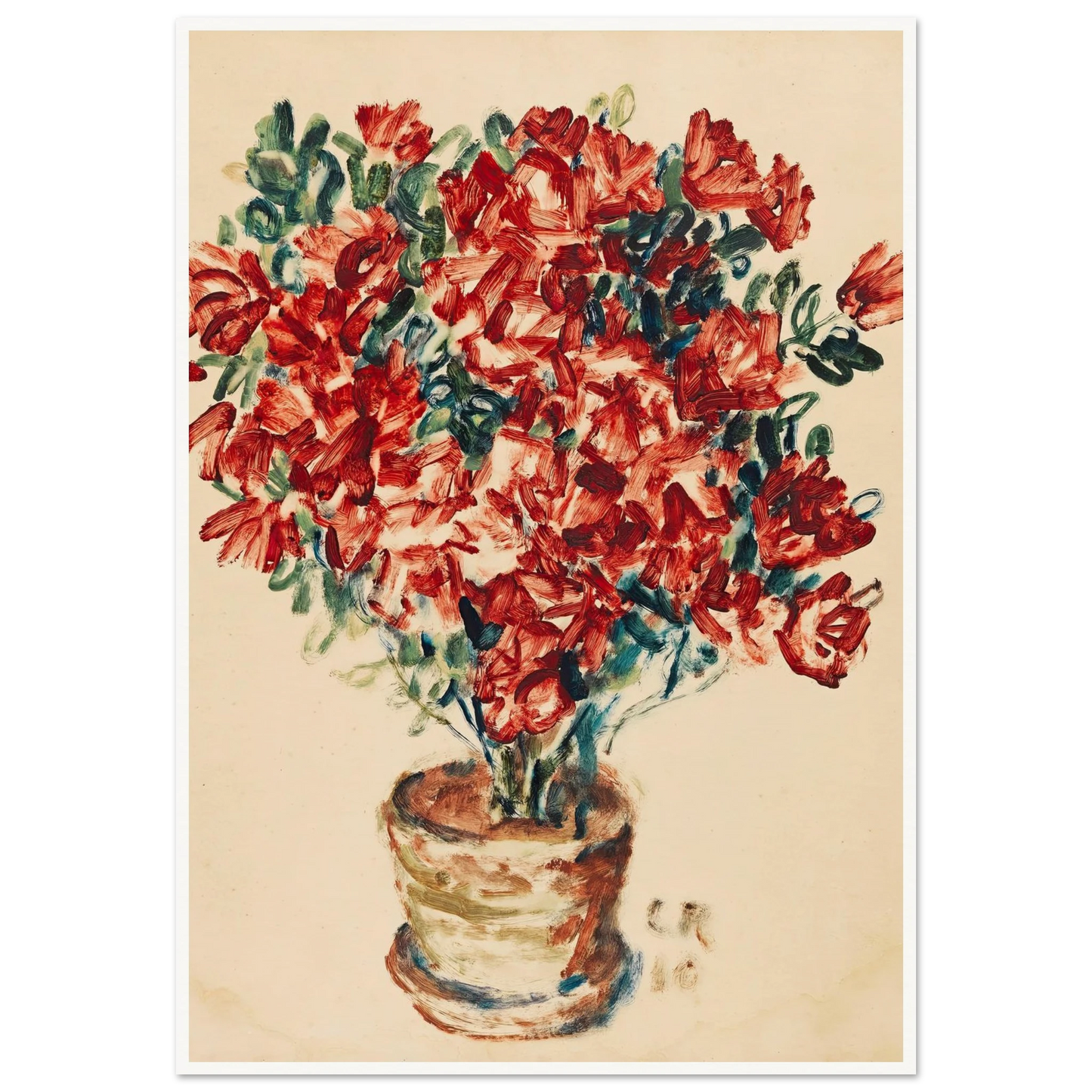 Azalee (1910) Art Print | Christian Rohlfs - Framed Poster - 30x40 cm / 12x16″ - Black frame