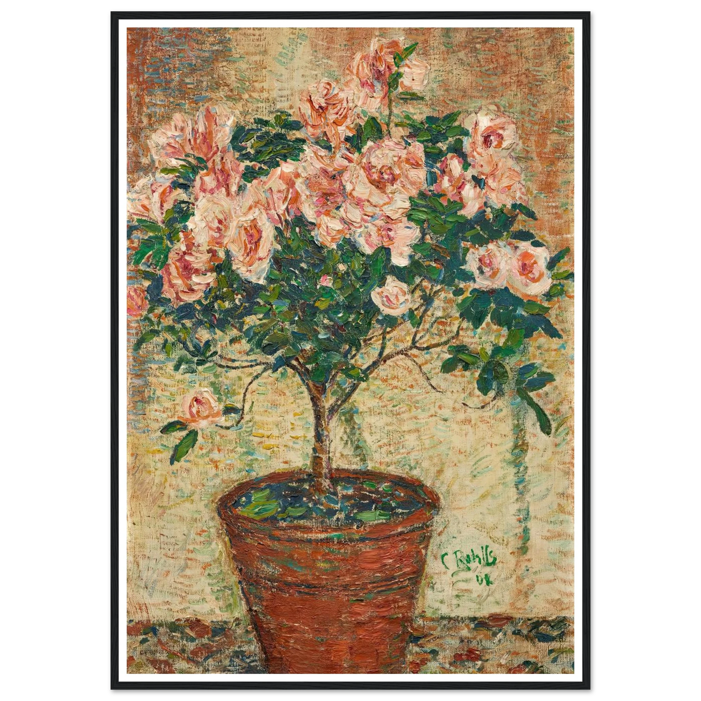 Azaleen-Stämmchen (1902) Art Print | Christian Rohlfs - Framed Poster - 30x40 cm / 12x16″ - Black frame