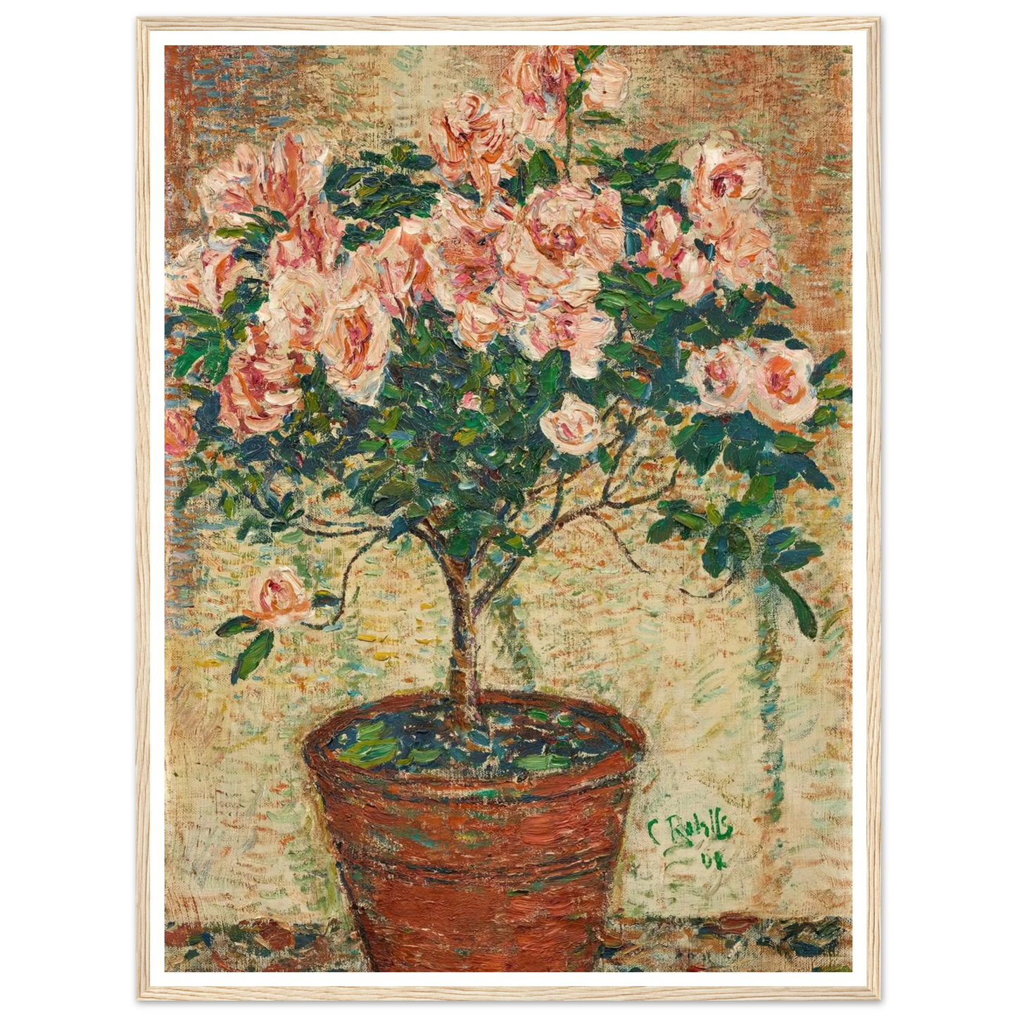 Azaleen-Stämmchen (1902) Art Print | Christian Rohlfs - Framed Poster - 30x40 cm / 12x16″ - Black frame