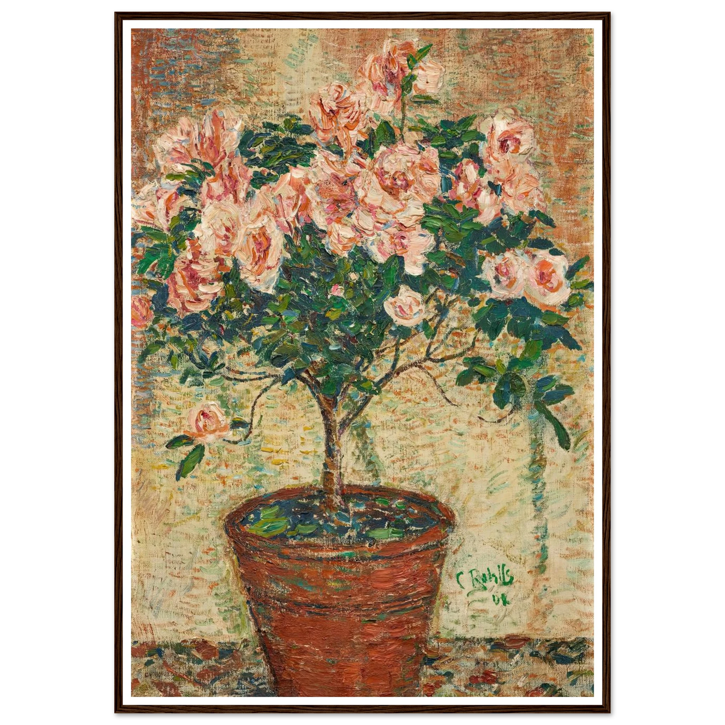 Azaleen-Stämmchen (1902) Art Print | Christian Rohlfs - Framed Poster - 30x40 cm / 12x16″ - Black frame