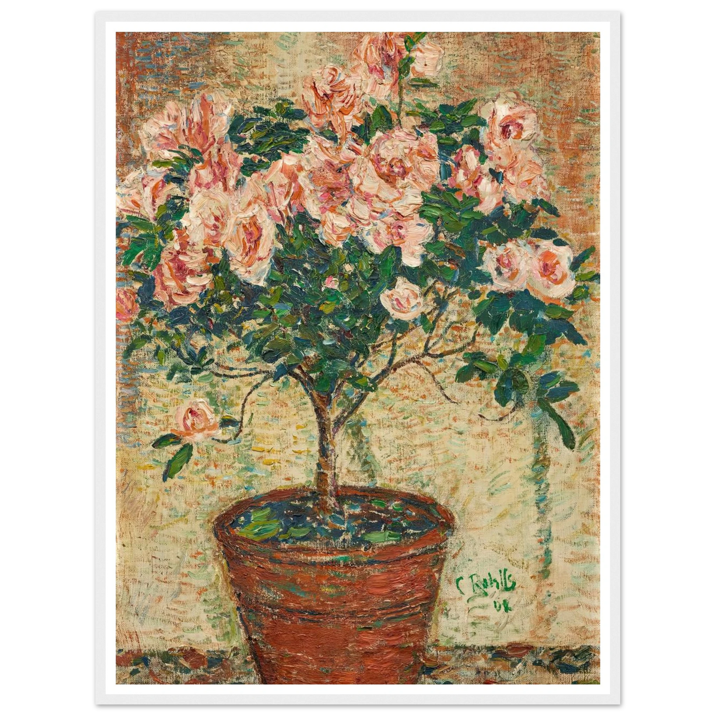 Azaleen-Stämmchen (1902) Art Print | Christian Rohlfs - Framed Poster - 30x40 cm / 12x16″ - Black frame