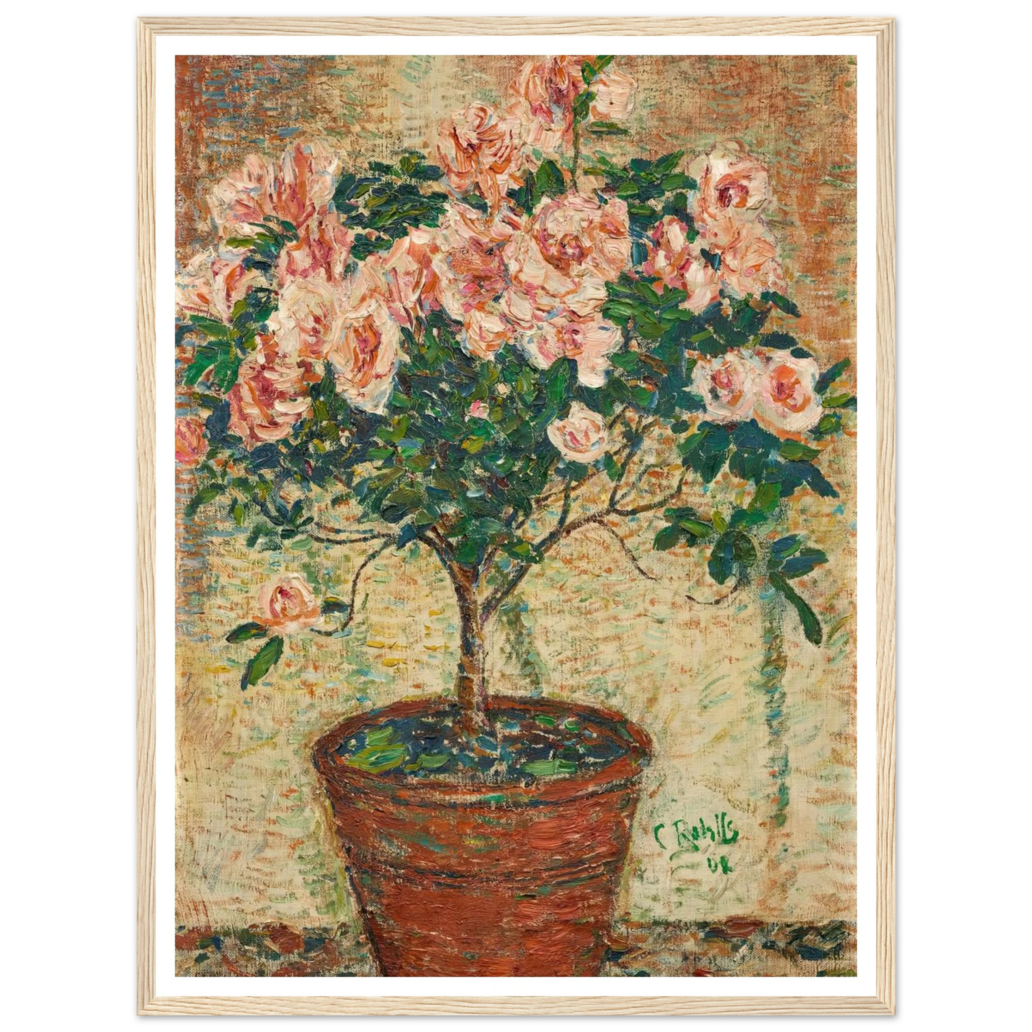 Azaleen-Stämmchen (1902) Art Print | Christian Rohlfs - Framed Poster - 30x40 cm / 12x16″ - Black frame