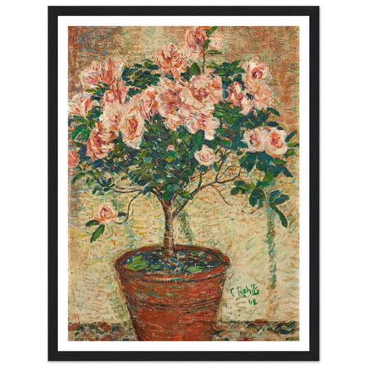 Azaleen-Stämmchen (1902) Art Print | Christian Rohlfs - Framed Poster - 30x40 cm / 12x16″ - Black frame