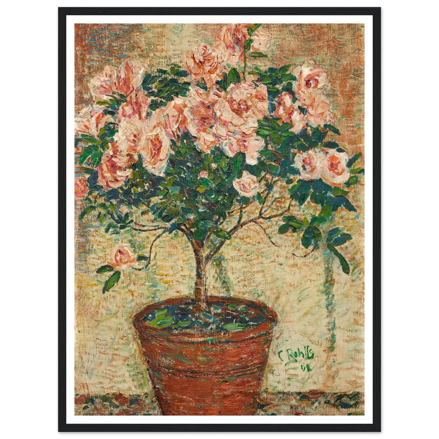 Azaleen-Stämmchen (1902) Art Print | Christian Rohlfs - Framed Poster - 30x40 cm / 12x16″ - Black frame