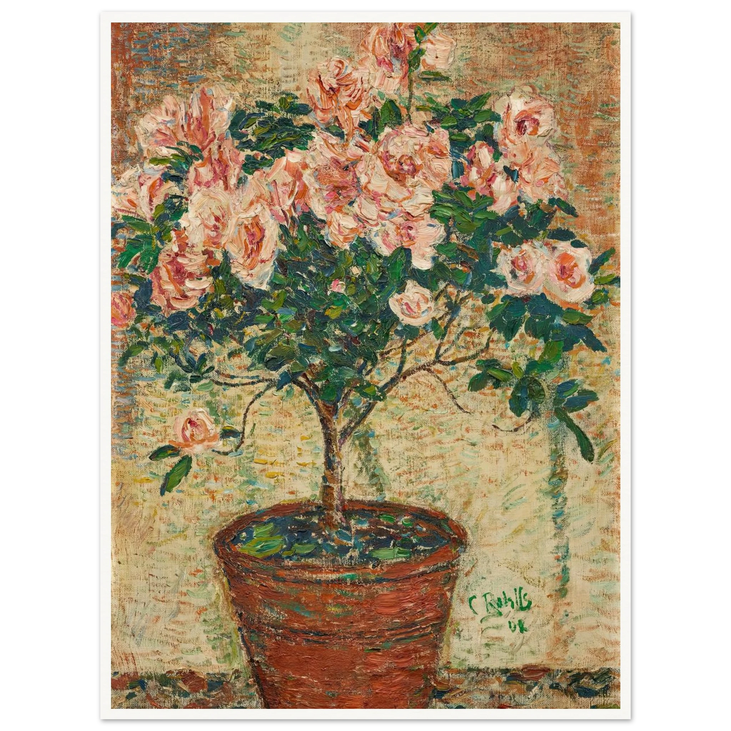 Azaleen-Stämmchen (1902) Art Print | Christian Rohlfs - Framed Poster - 30x40 cm / 12x16″ - Black frame