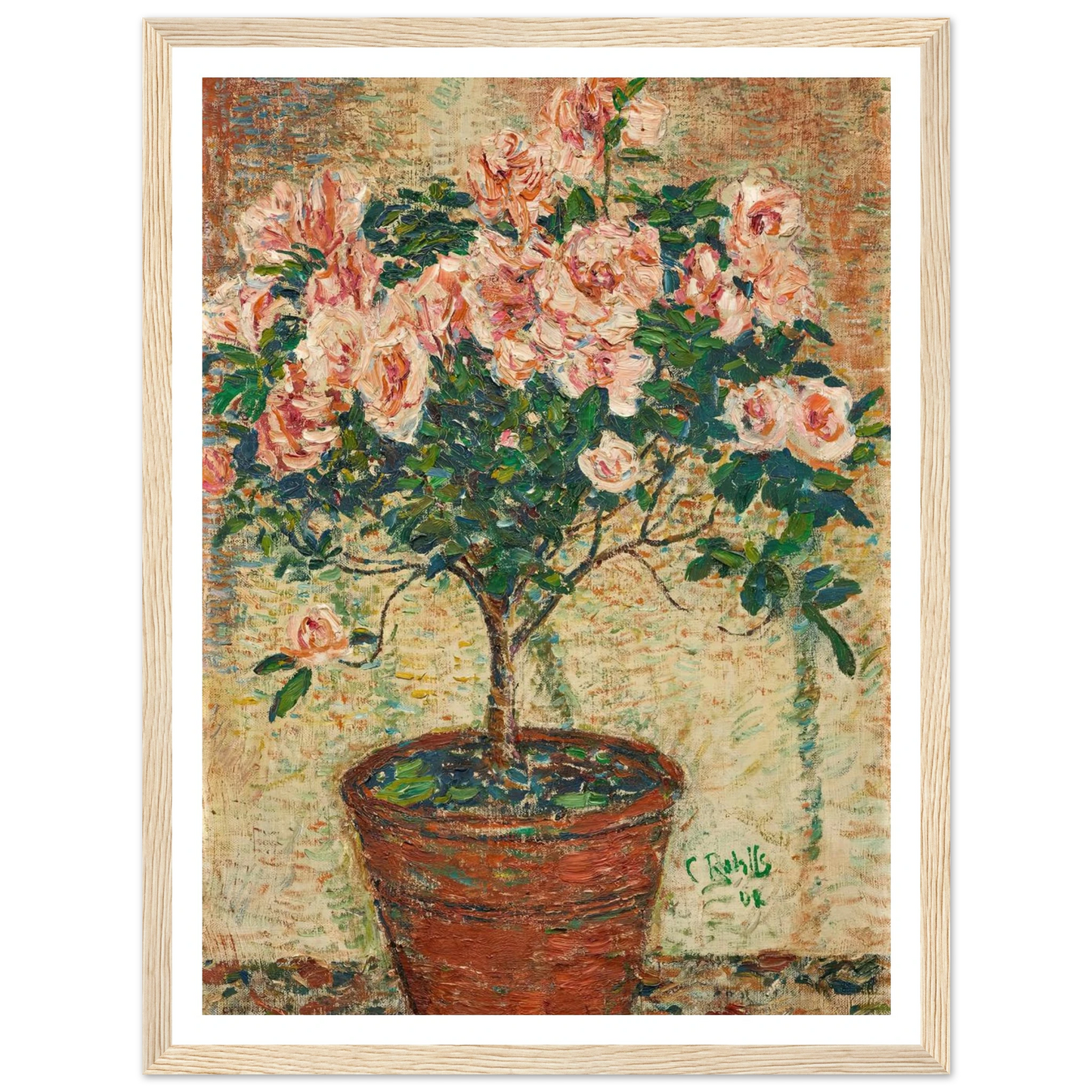 Azaleen-Stämmchen (1902) Art Print | Christian Rohlfs - Framed Poster - 30x40 cm / 12x16″ - Black frame