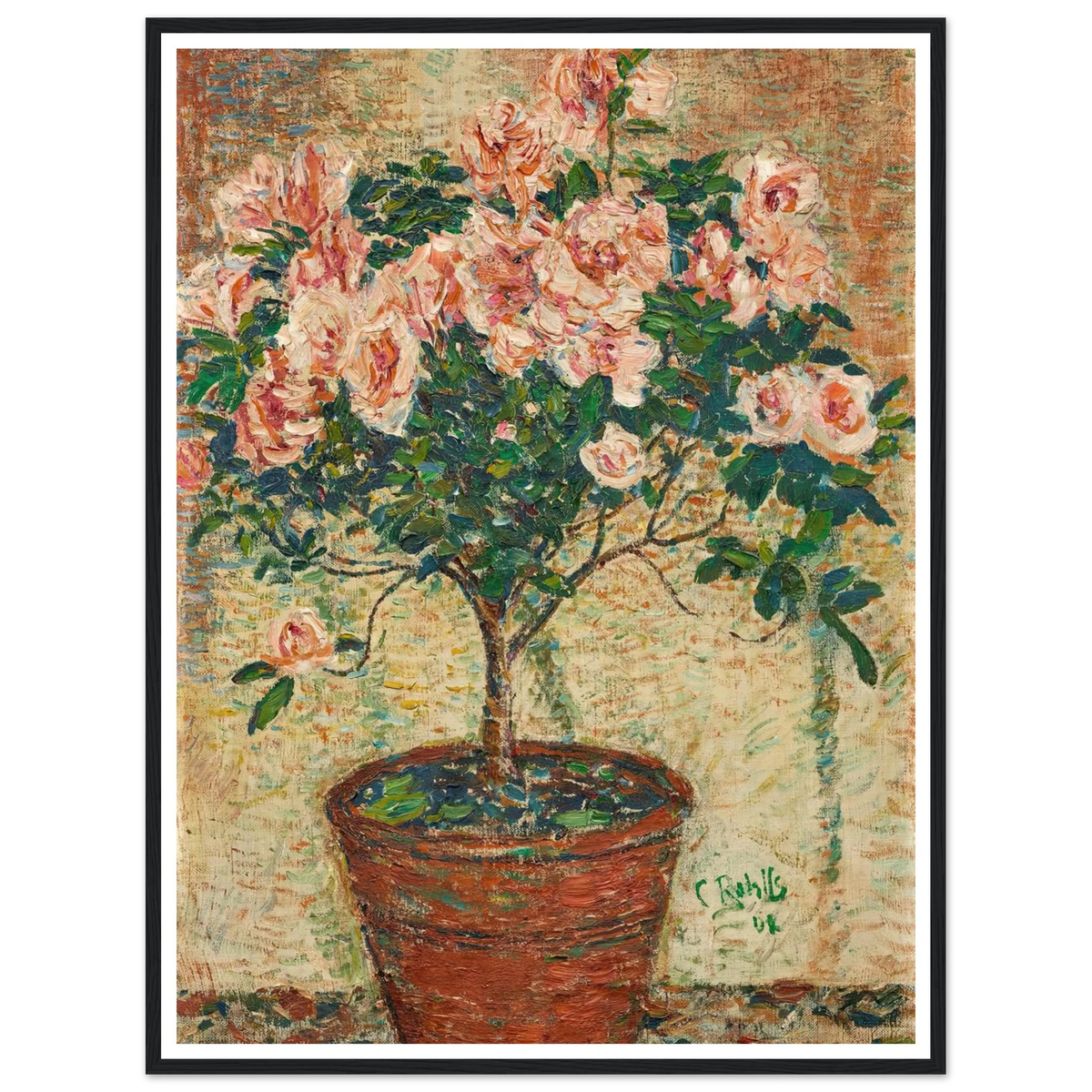 Azaleen-Stämmchen (1902) Art Print | Christian Rohlfs - Framed Poster - 30x40 cm / 12x16″ - Black frame