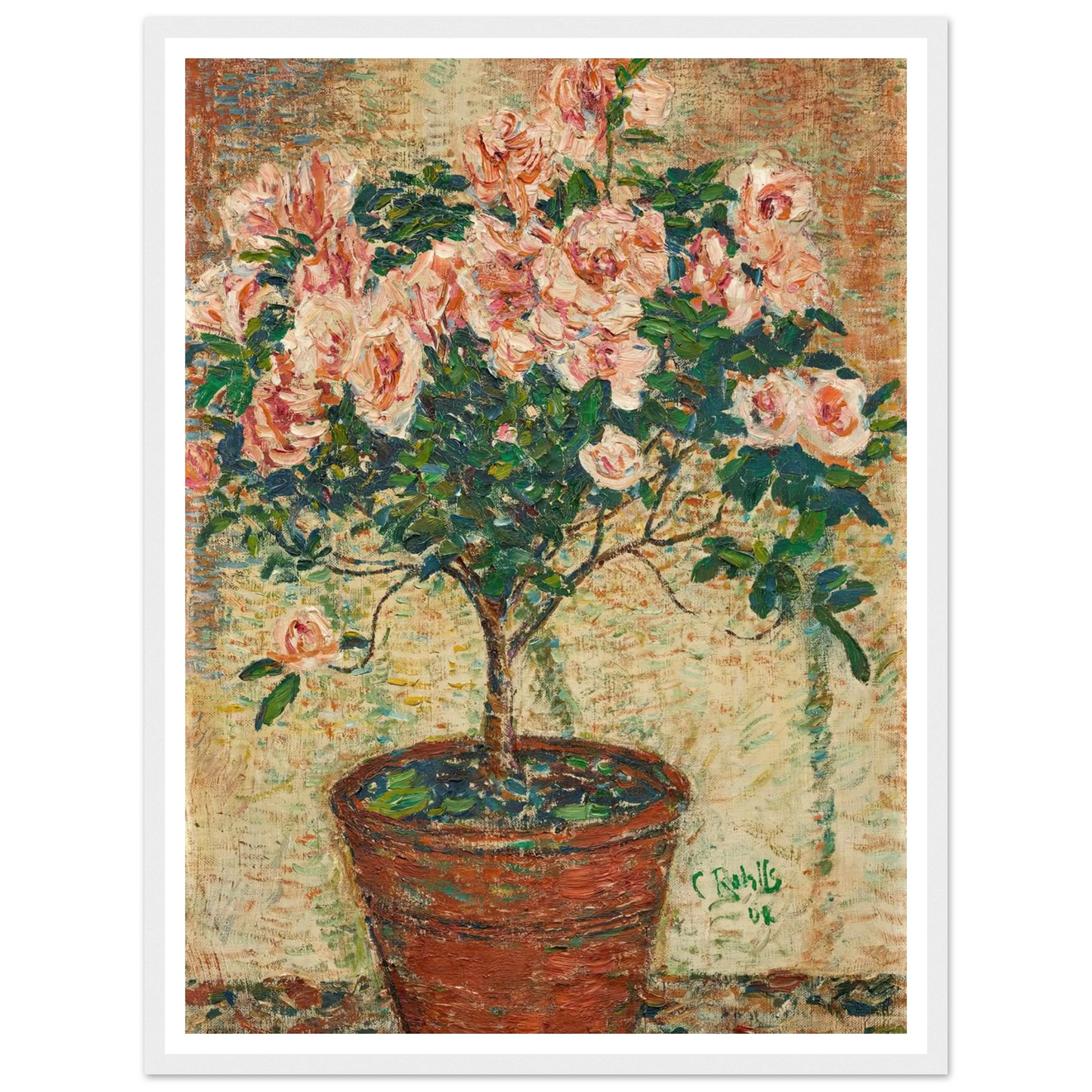 Azaleen-Stämmchen (1902) Art Print | Christian Rohlfs - Framed Poster - 30x40 cm / 12x16″ - Black frame