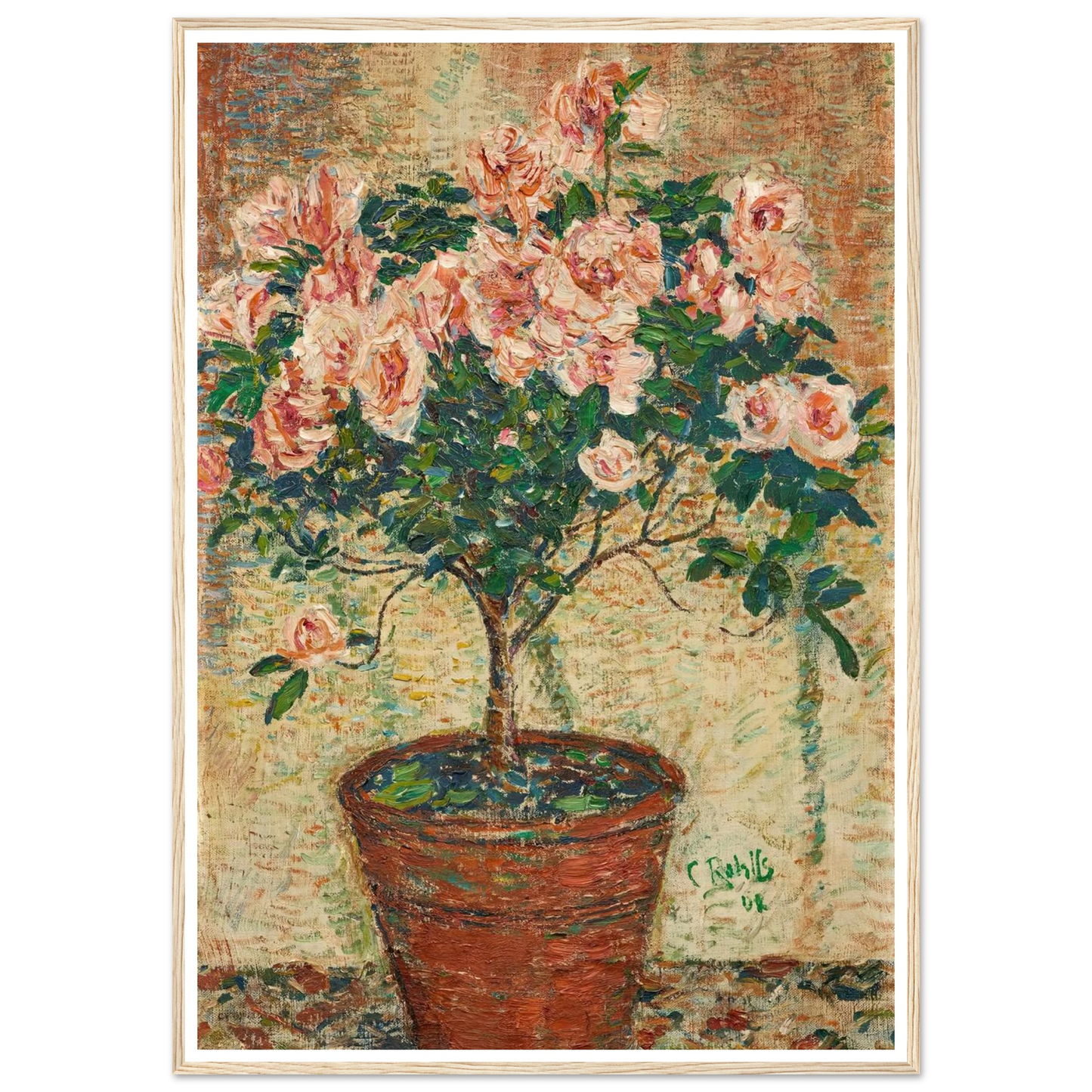 Azaleen-Stämmchen (1902) Art Print | Christian Rohlfs - Framed Poster - 30x40 cm / 12x16″ - Black frame