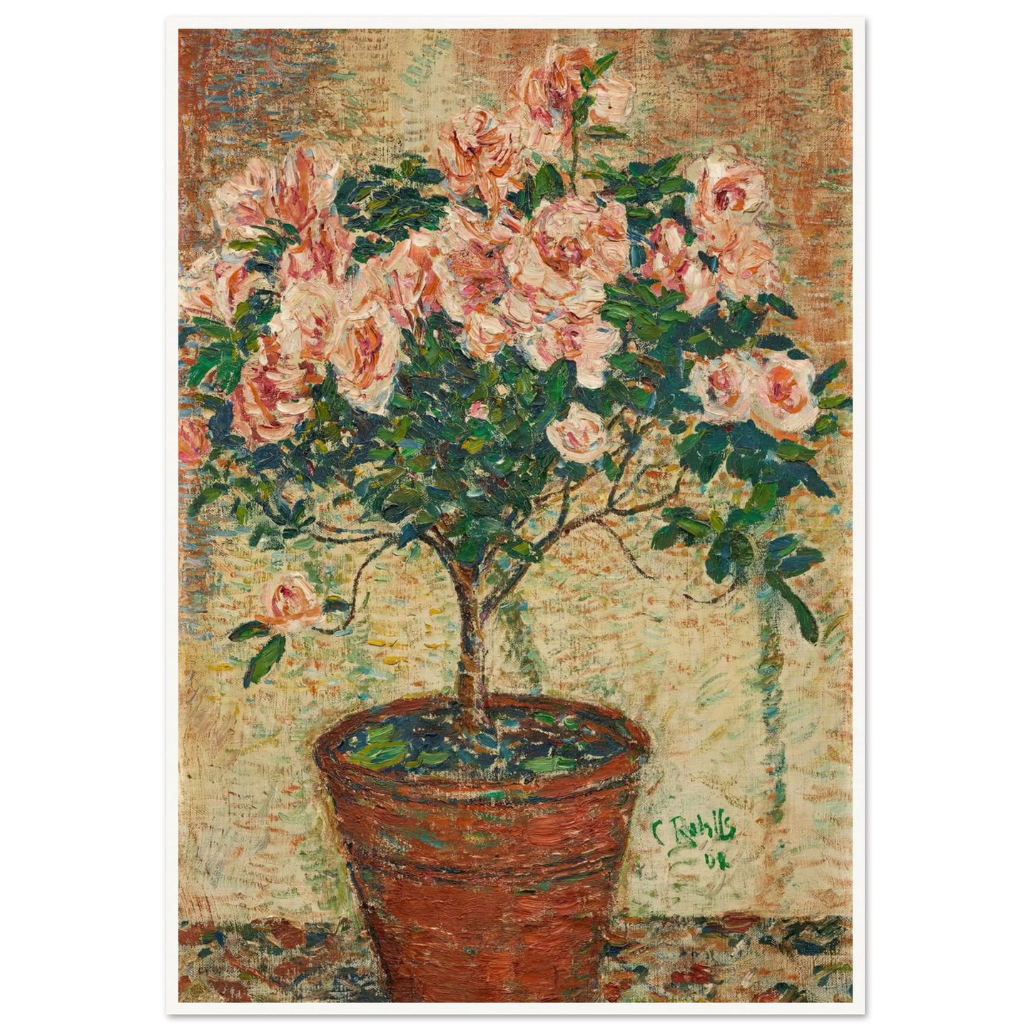 Azaleen-Stämmchen (1902) Art Print | Christian Rohlfs - Framed Poster - 30x40 cm / 12x16″ - Black frame