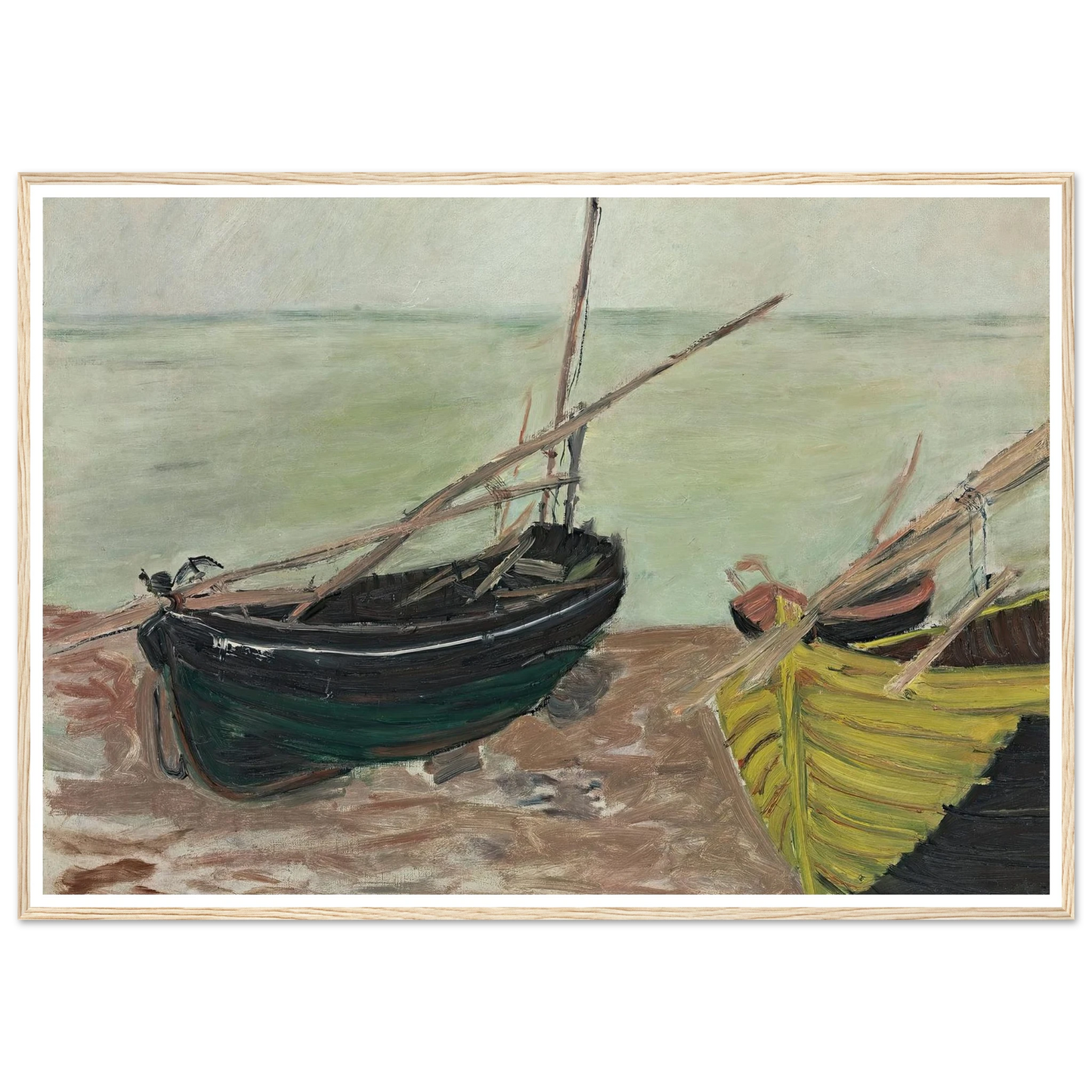 Étude de bateaux sur la plage d’Étretat (1885) Art Print | Claude Monet-Quipham Collections