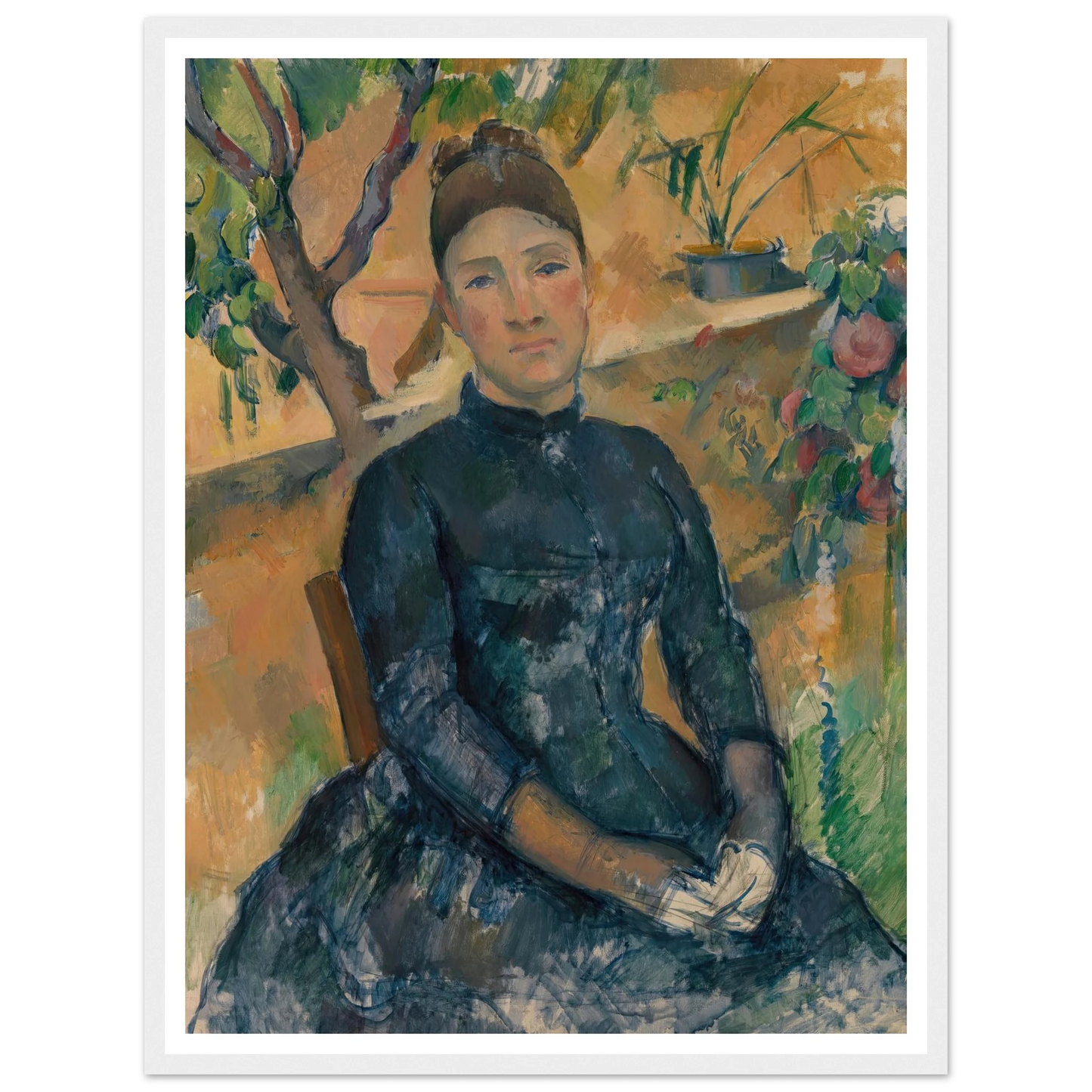 Madame Cézanne in the Conservatory (1891) Art Print | Paul Cezanne-Quipham Collections
