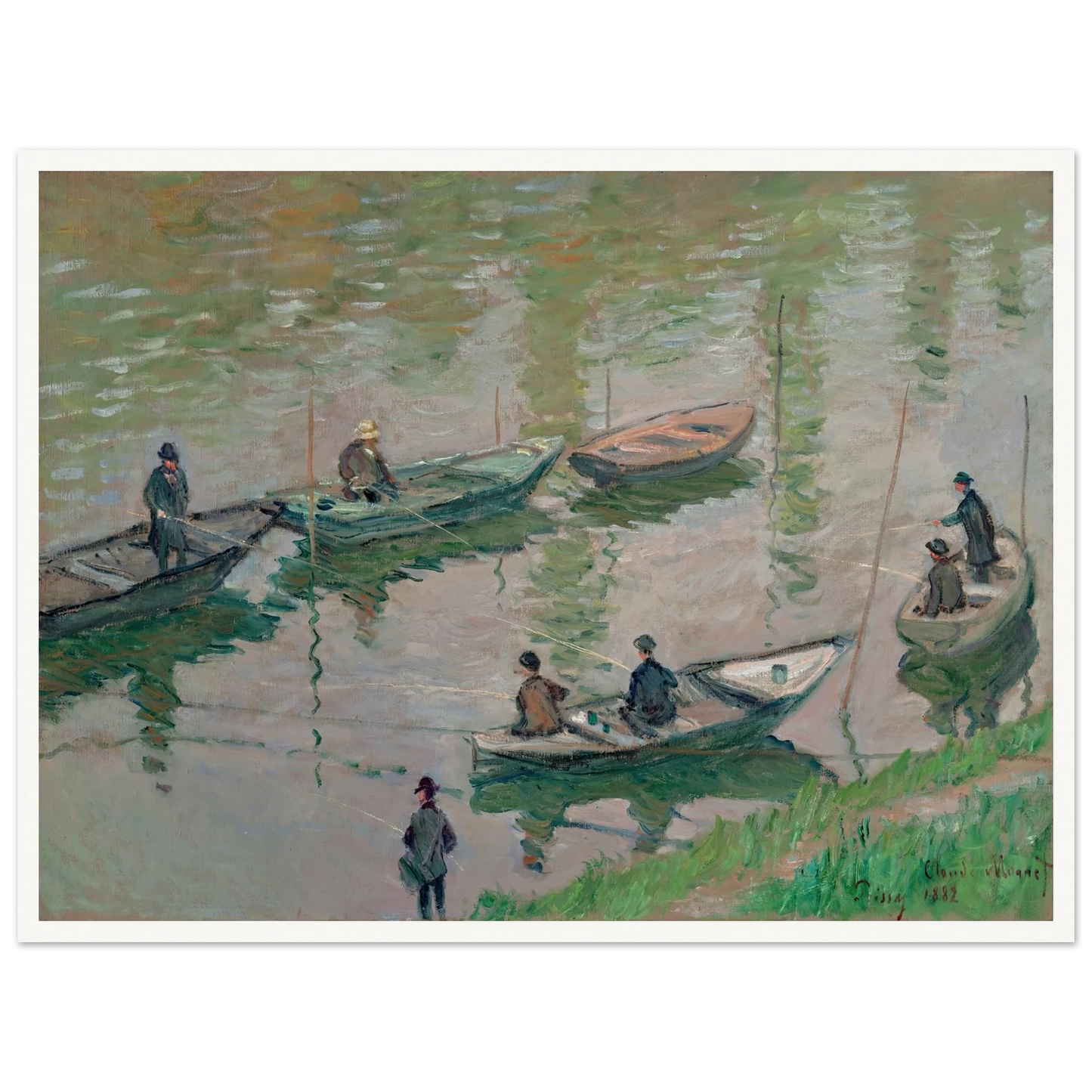 Fisherman on the Seine near Poissy (1882) Art Print | Claude Monet-Quipham Collections