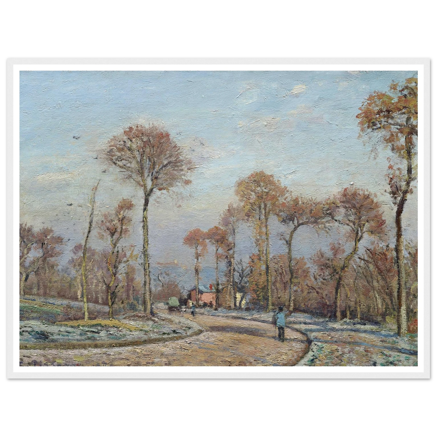 The Road to Versailles, Louveciennes,Morning Frost (1871) Art Print | Camille Pissarro-Quipham Collections