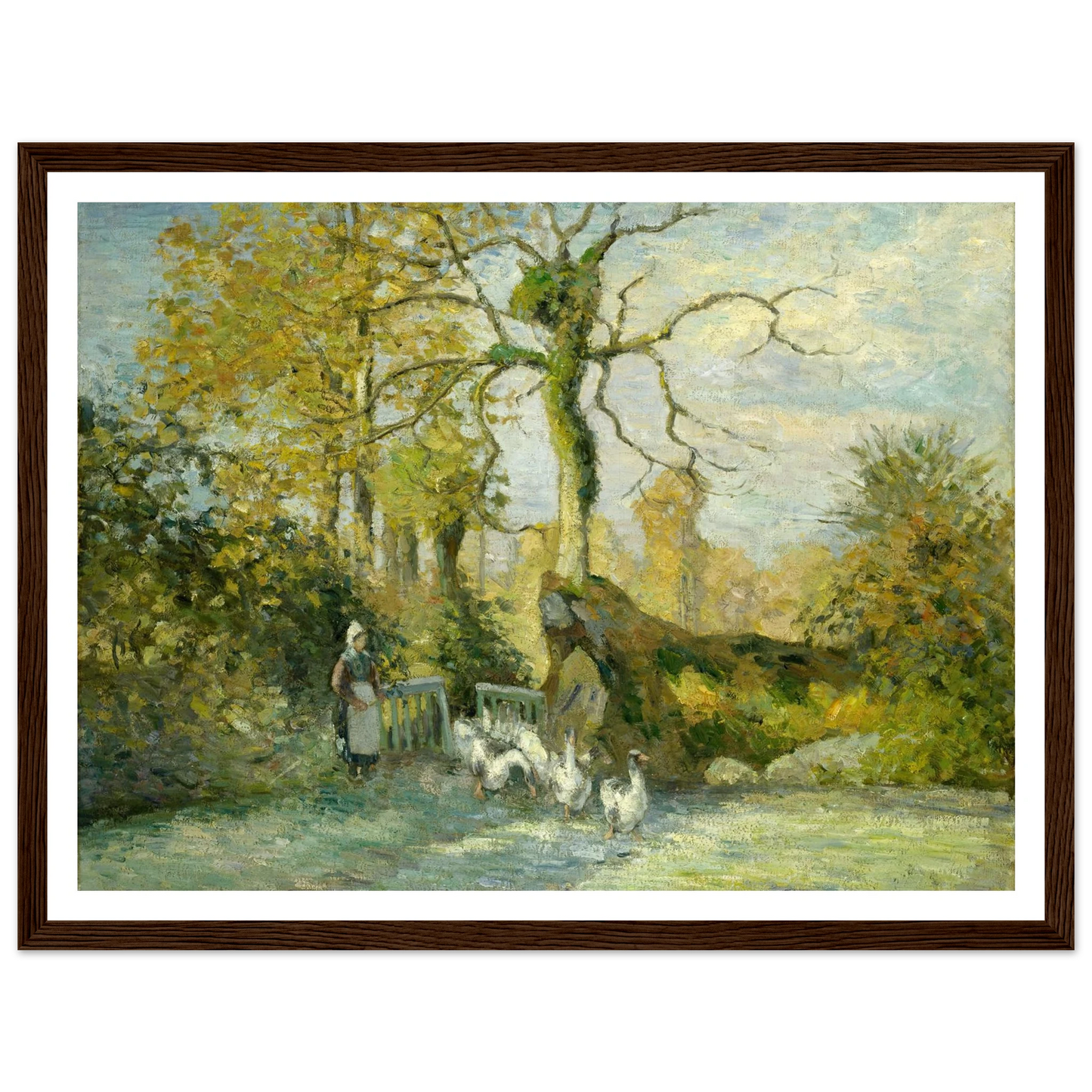 The Goose Girl at Montfoucault (White Frost) (1875) Art Print | Camille Pissarro-Quipham Collections