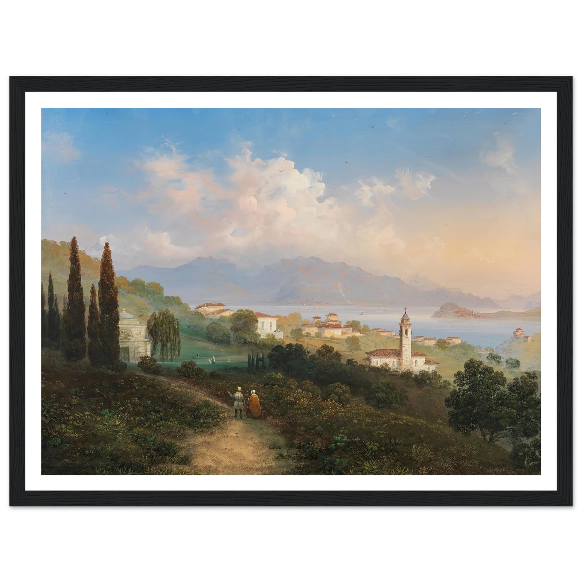 A View of Lake Como and Menaggio, with Punta di Bellagio on the Right (1847) Art Print | Carlo Bossoli-Quipham Collections