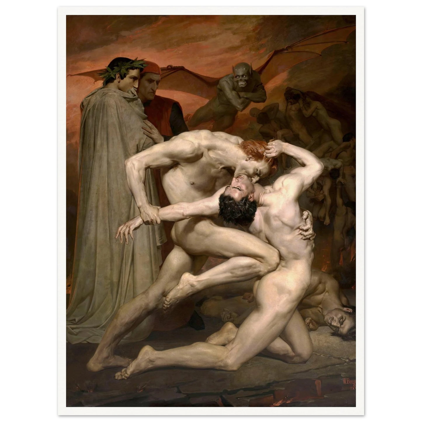 Dante and Virgil in Hell (1850) Art Print | William Bouguereau-Quipham Collections