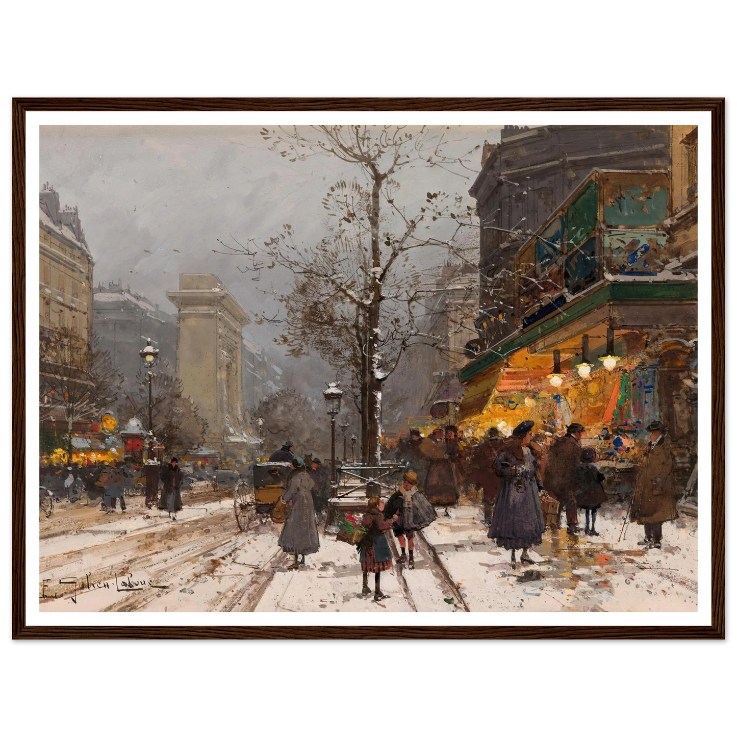 Boulevard Bonne – Nouvelle sous la neige Art Print | Eugene Galien Laloue-Quipham Collections