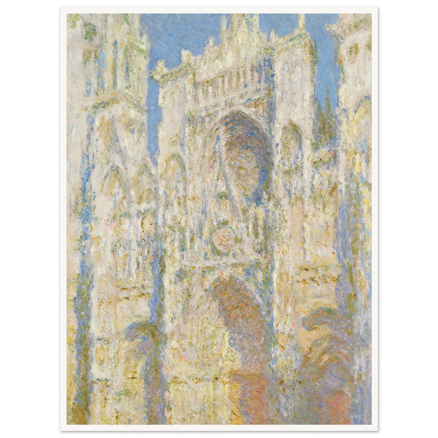 Rouen Cathedral, West Façade, Sunlight (1894) Art Print | Claude Monet-Quipham Collections