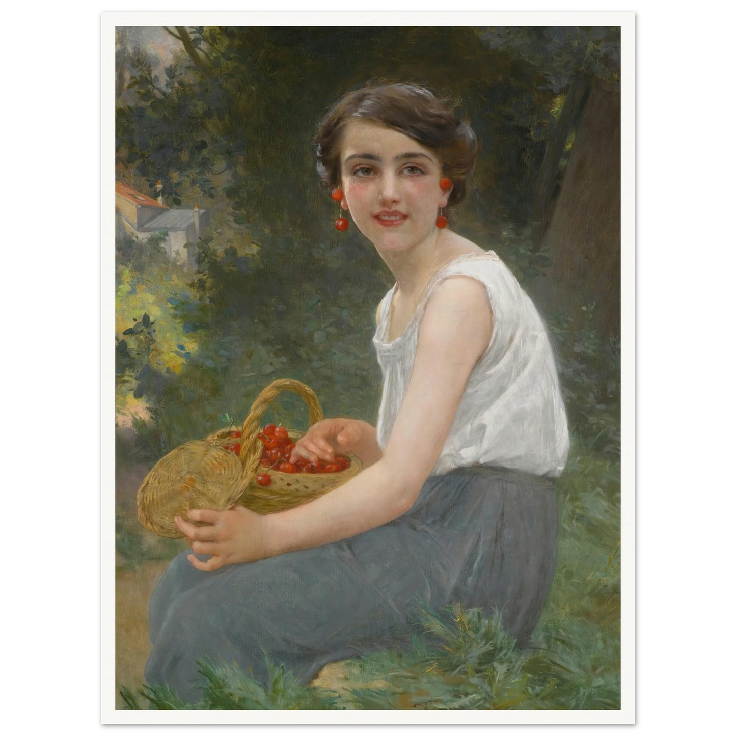 The cherry girl Art Print | Guillaume Seignac-Quipham Collections