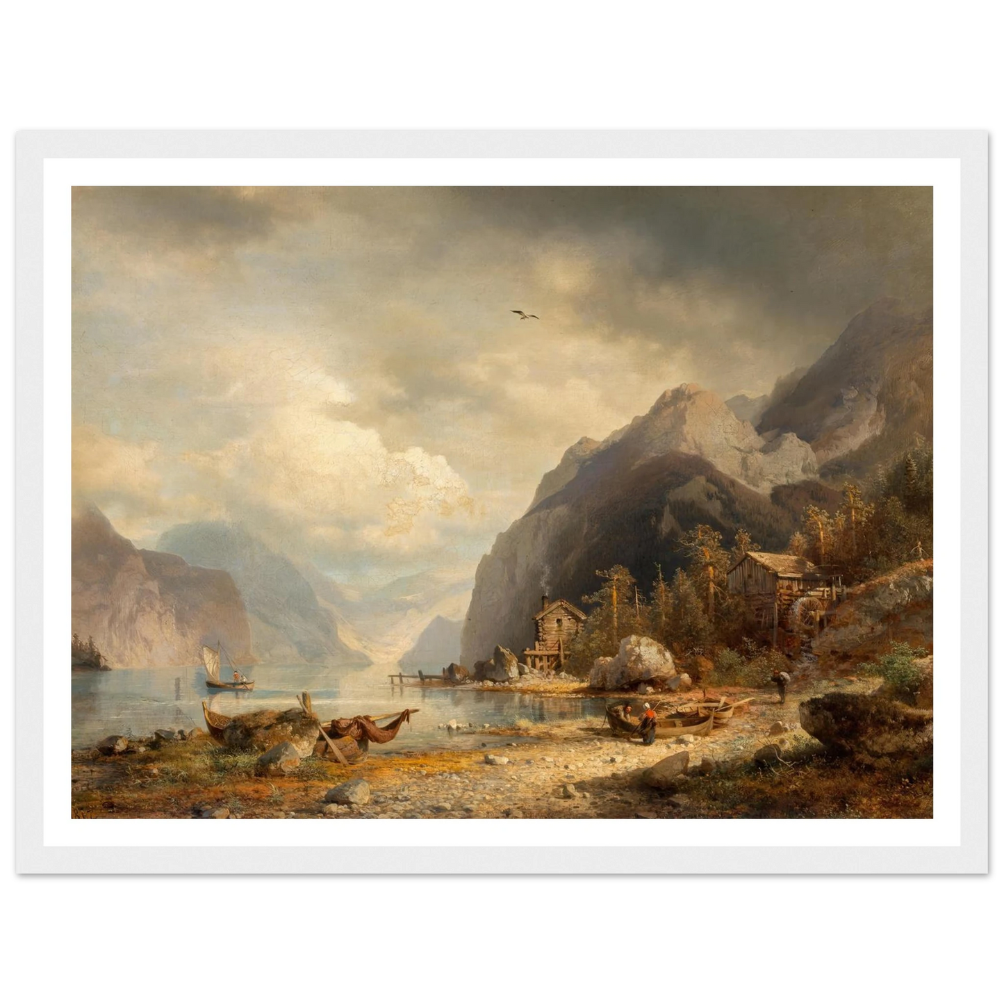 Fishing Village (1862) Art Print | Hermann Ottomar Herzog-Quipham Collections