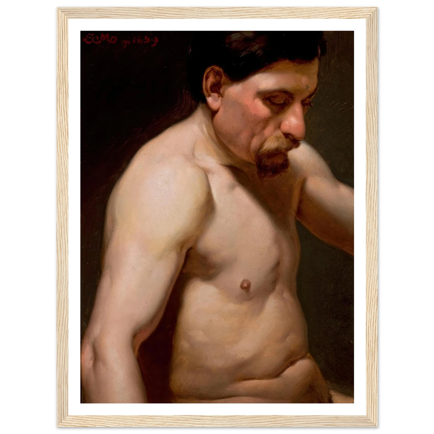 Male semi-nude (1859) Art Print | Jan Matejko-Quipham Collections