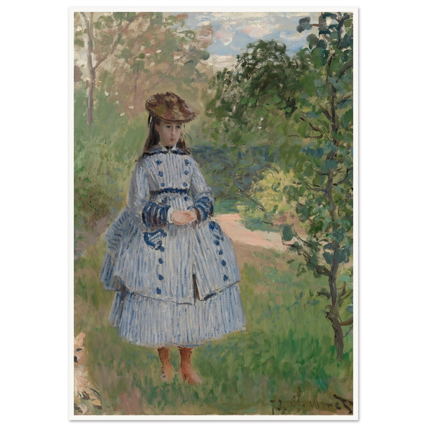 Girl with Dog (1873) Art Print | Claude Monet-Quipham Collections