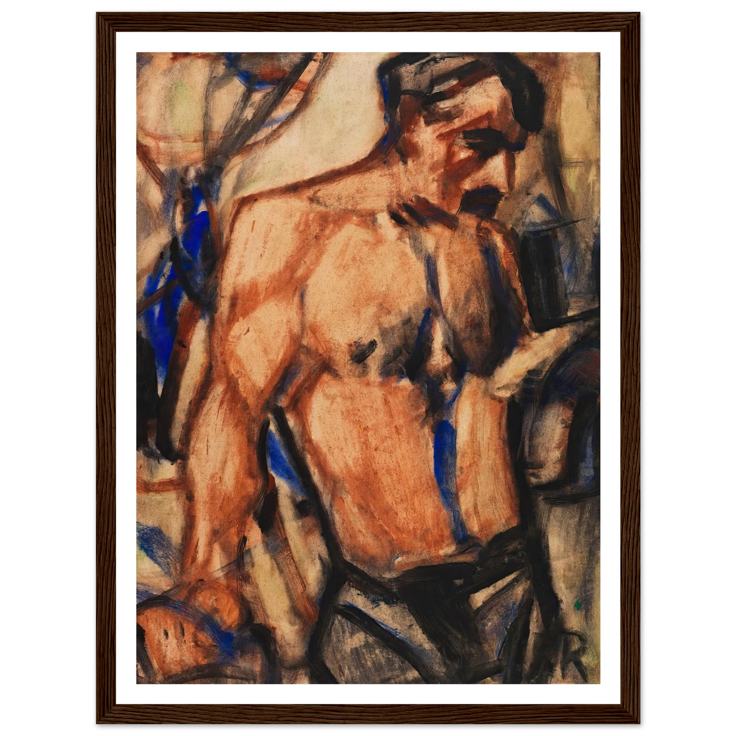 Arbeiter mit nacktem Oberkörper (1920-30) Art Print | Christian Rohlfs-Quipham Collections