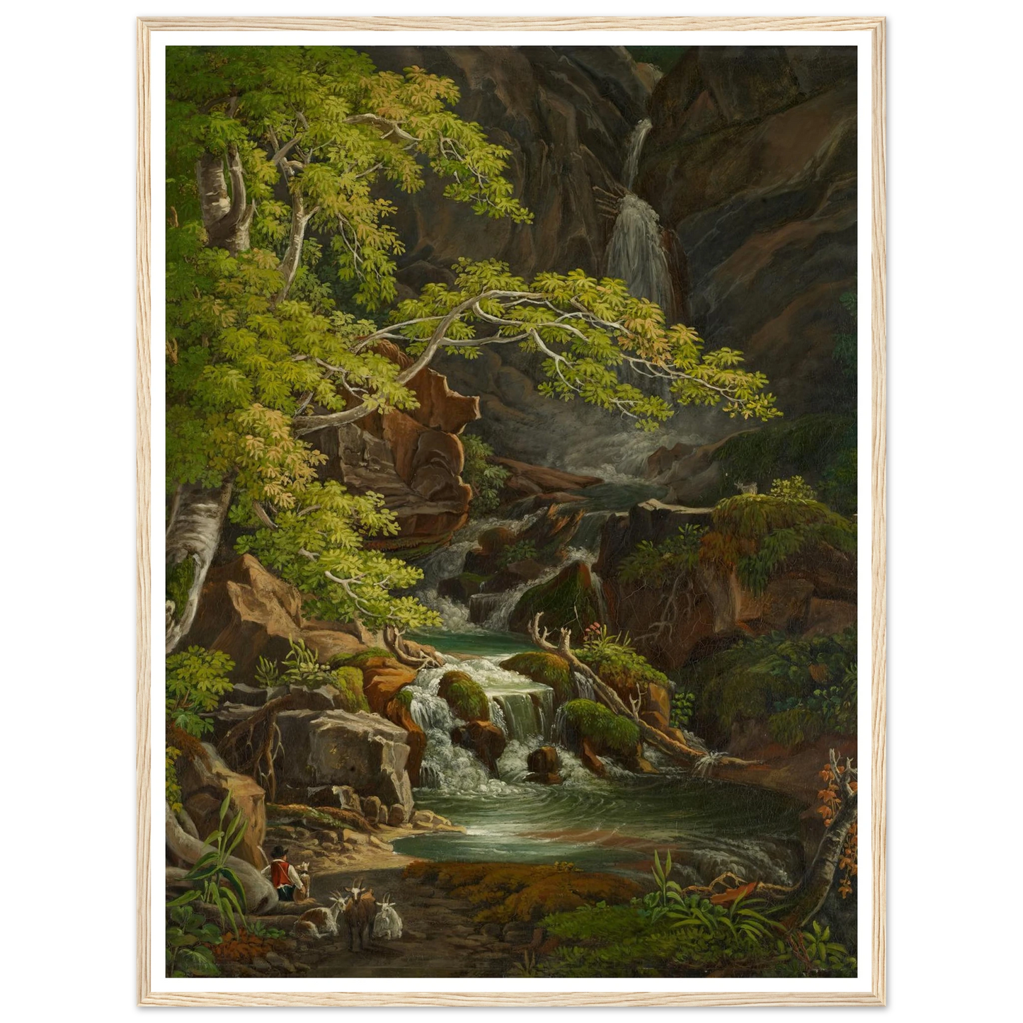 Waterfall in the Münster Valley Art Print | Peter Birmann-Quipham Collections