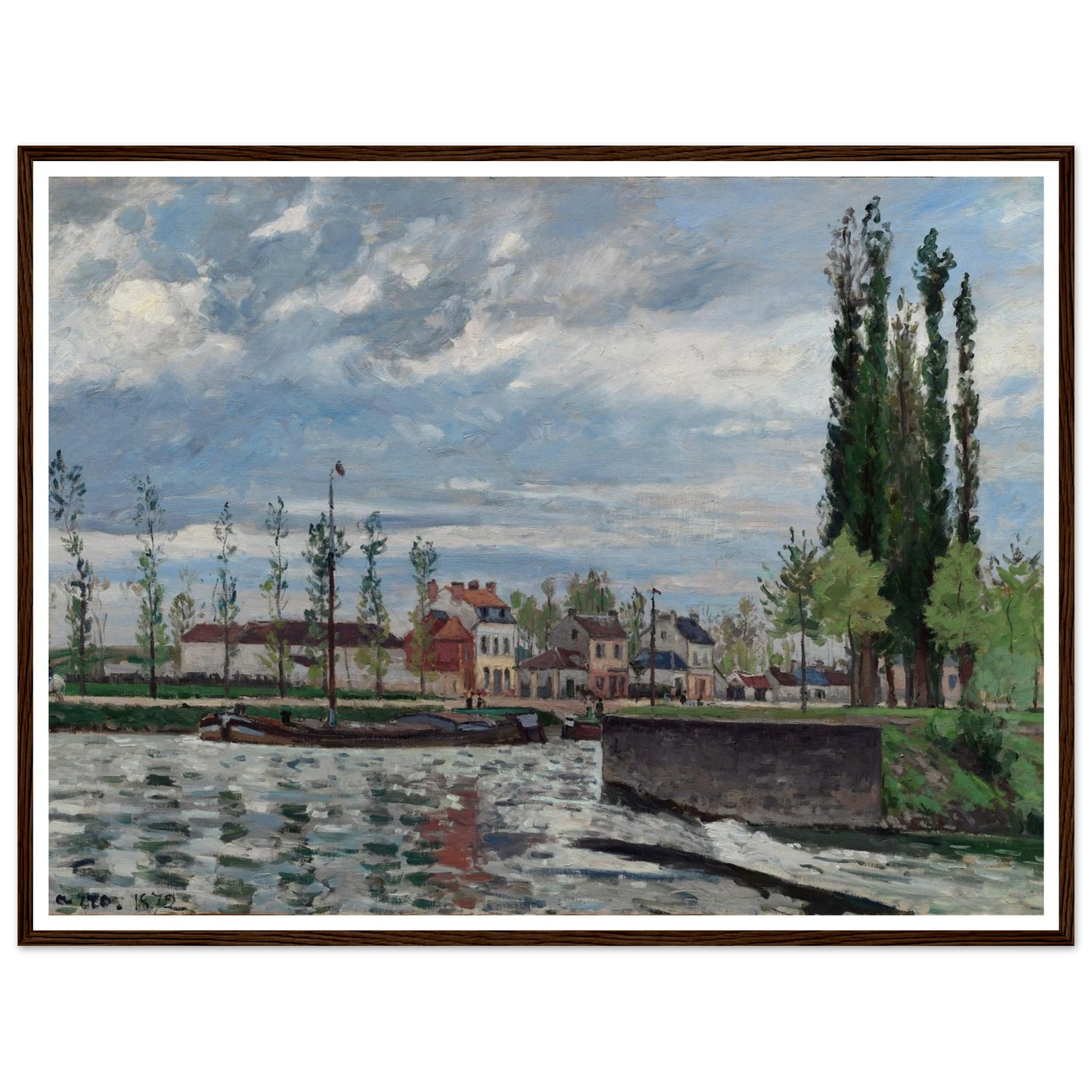 The Lock at Pontoise (1872) Art Print | Camille Pissarro-Quipham Collections