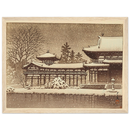 Hoodo no bosetsu (Evening snow at Phoenix Hall) (1951) Art Print | Kawase Hasui-Quipham Collections