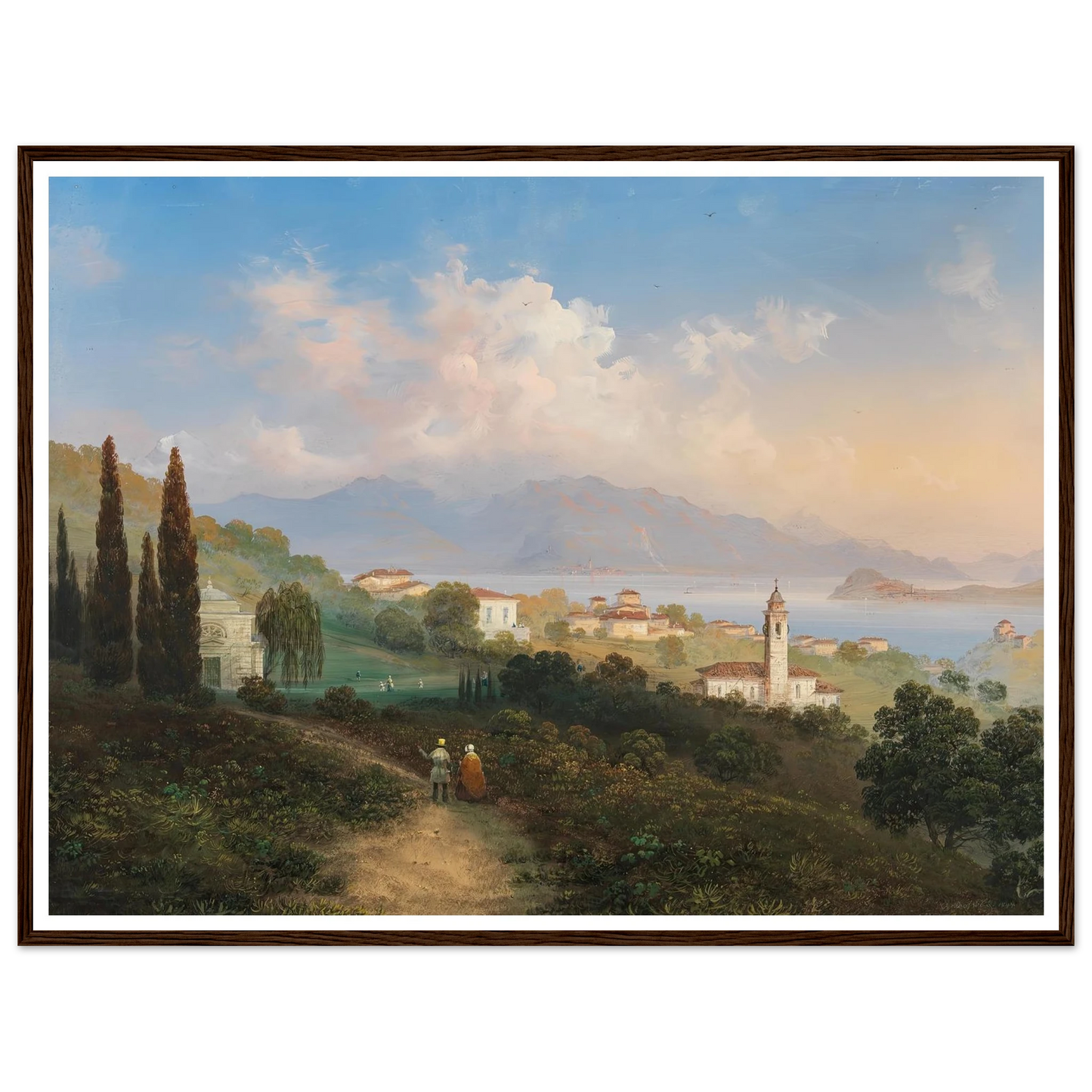 A View of Lake Como and Menaggio, with Punta di Bellagio on the Right (1847) Art Print | Carlo Bossoli-Quipham Collections