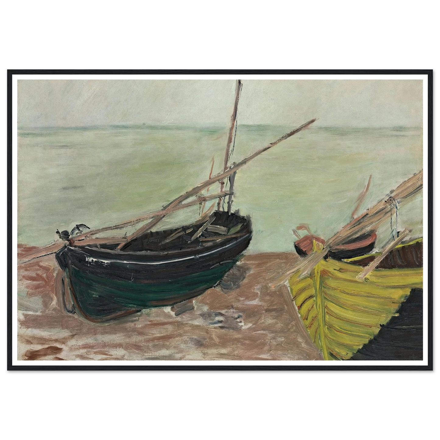 Étude de bateaux sur la plage d’Étretat (1885) Art Print | Claude Monet-Quipham Collections