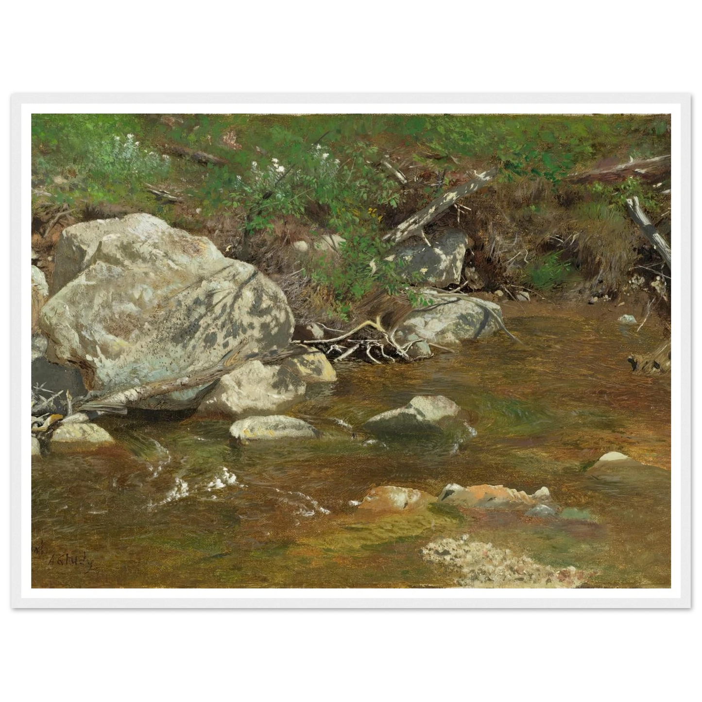 Mountain Brook; A Study (between ca. 1863 and 1869) Art Print | Alexander Helwig Wyant-Quipham Collections