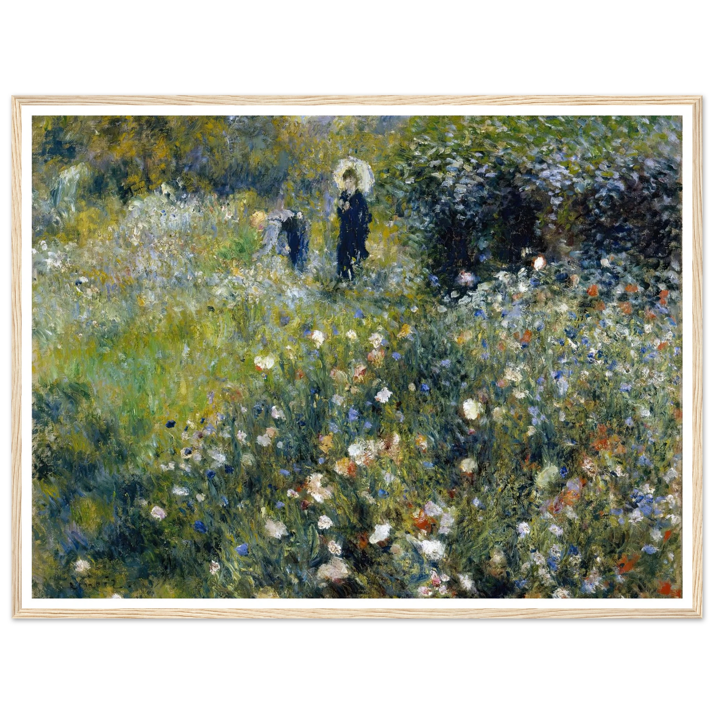 Woman with a Parasol in a Garden (1875) Art Print | Pierre Auguste Renoir-Quipham Collections