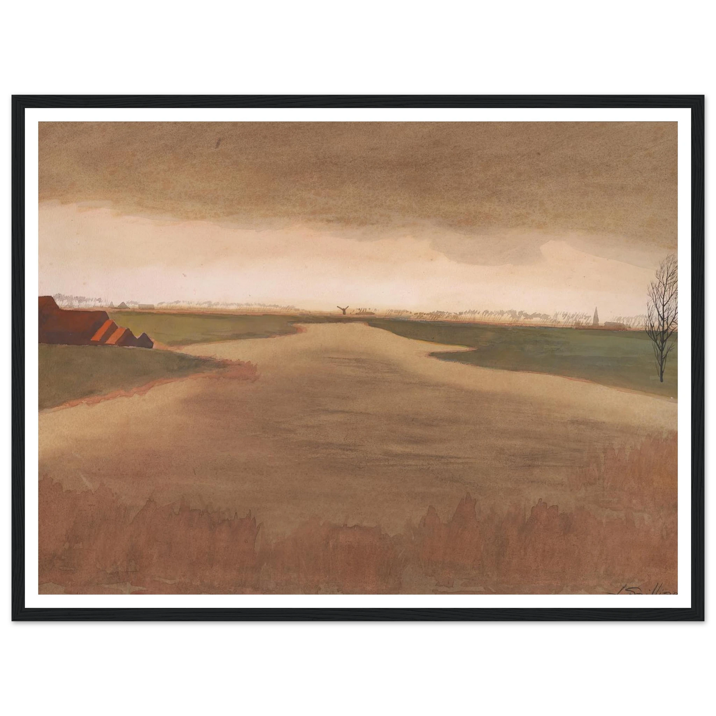 Landschap – Keignaertkreek te Zandvoorde (1931) Art Print | Leon Spilliaert-Quipham Collections