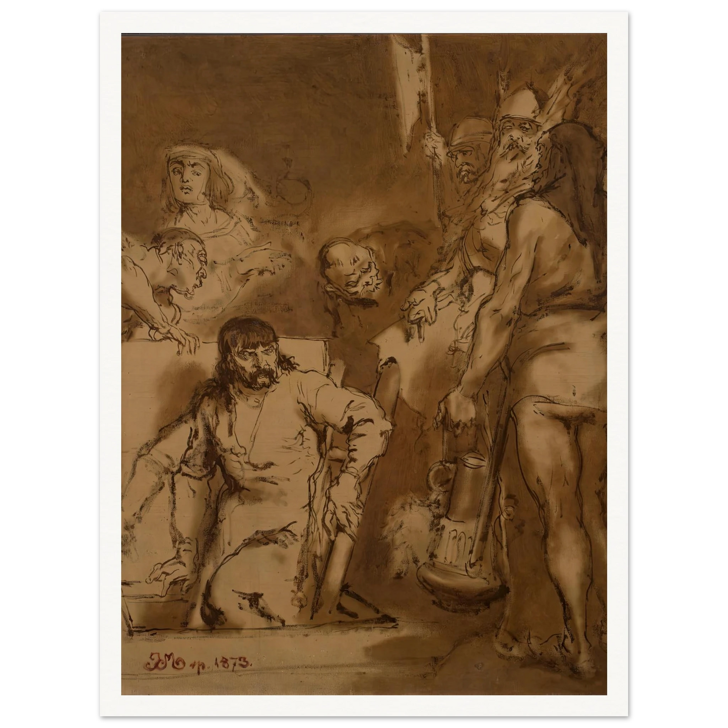 Maćko Borkowic, sketch (1873) Art Print | Jan Matejko-Quipham Collections