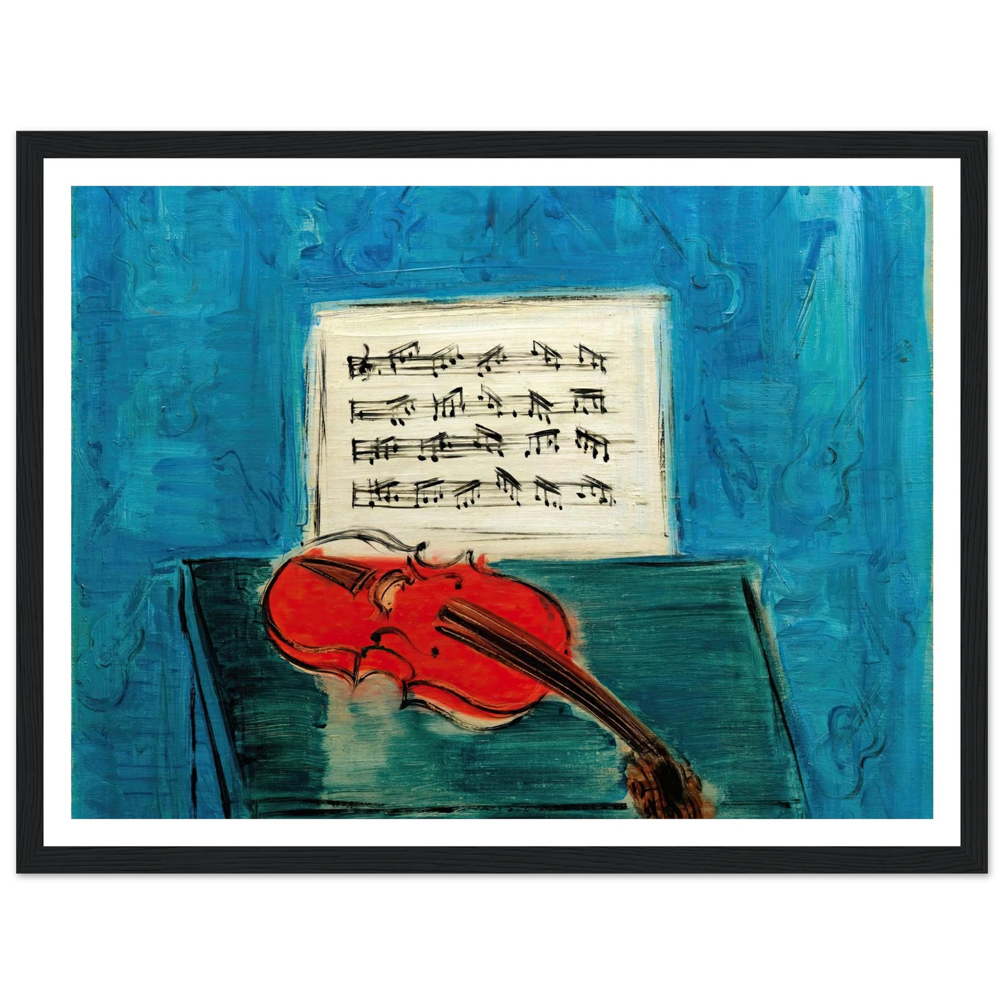 Violon rouge sur fond bleu (1946) Art Print | Raoul Dufy-Quipham Collections