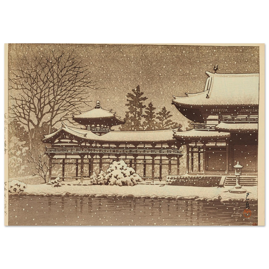 Hoodo no bosetsu (Evening snow at Phoenix Hall) (1951) Art Print | Kawase Hasui-Quipham Collections