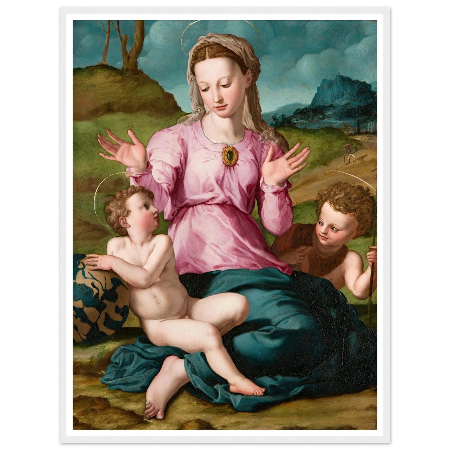Madonna and Child with Saint John the Baptist (ca. 1540) Art Print | Agnolo Bronzino-Quipham Collections