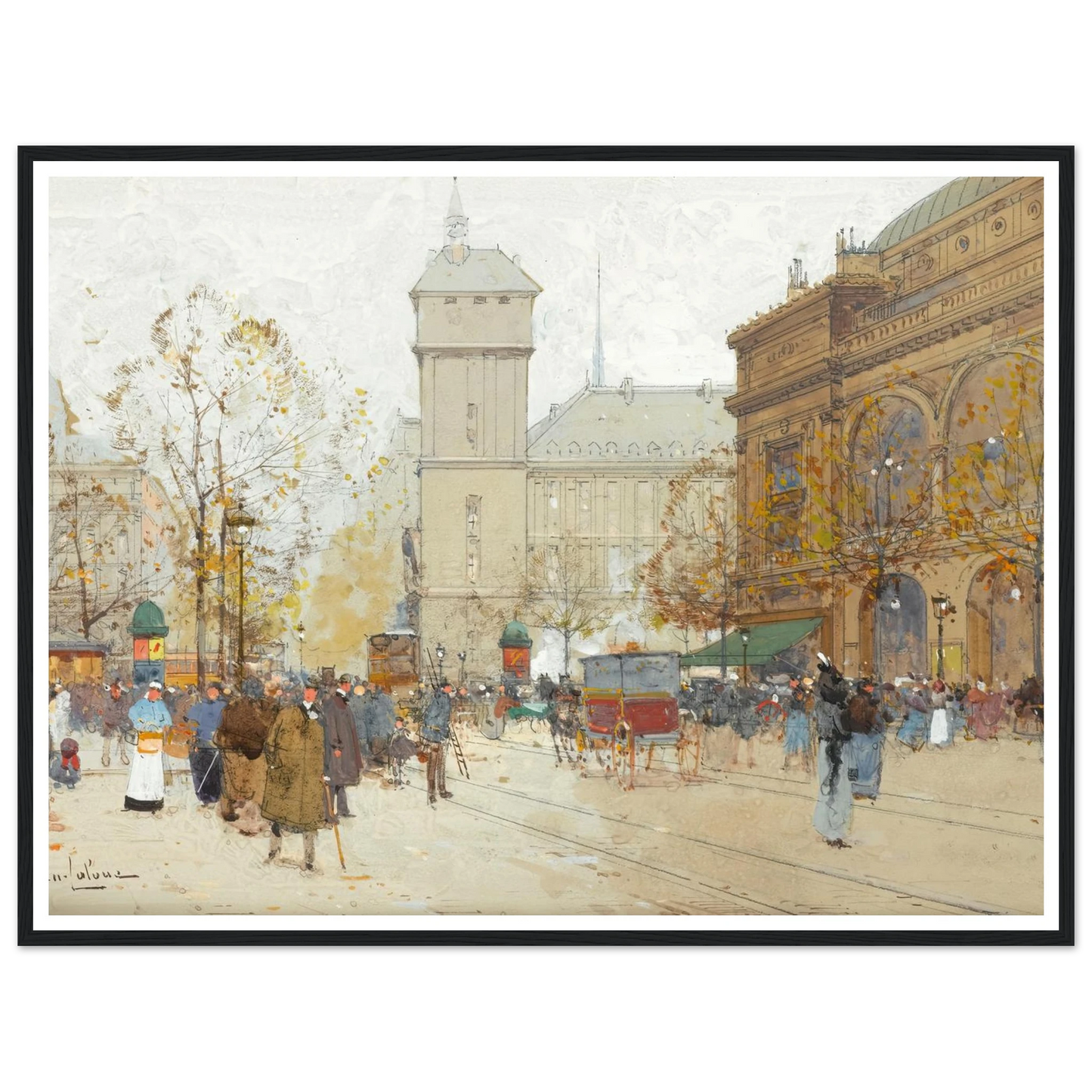 La Place Du Chatelet Art Print | Eugene Galien Laloue-Quipham Collections