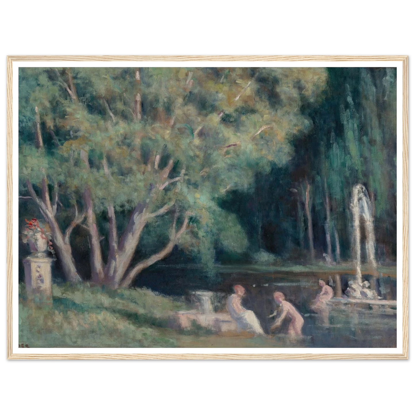 Les baigneurs au jet d’eau Art Print | Maximilien Luce-Quipham Collections