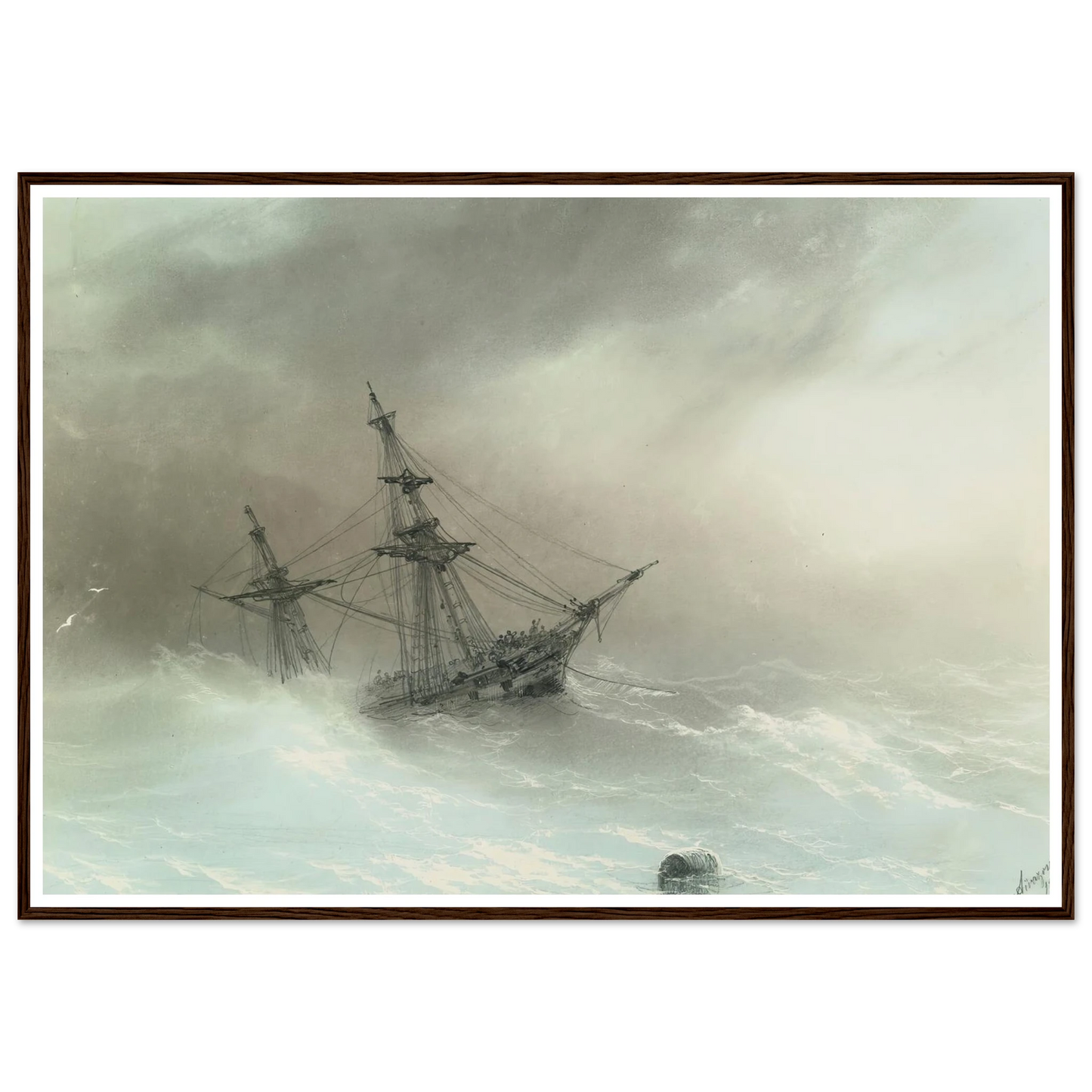 Ship In A Stormy Sea (1888) Art Print | Ivan Konstantinovich Aivazovsky-Quipham Collections