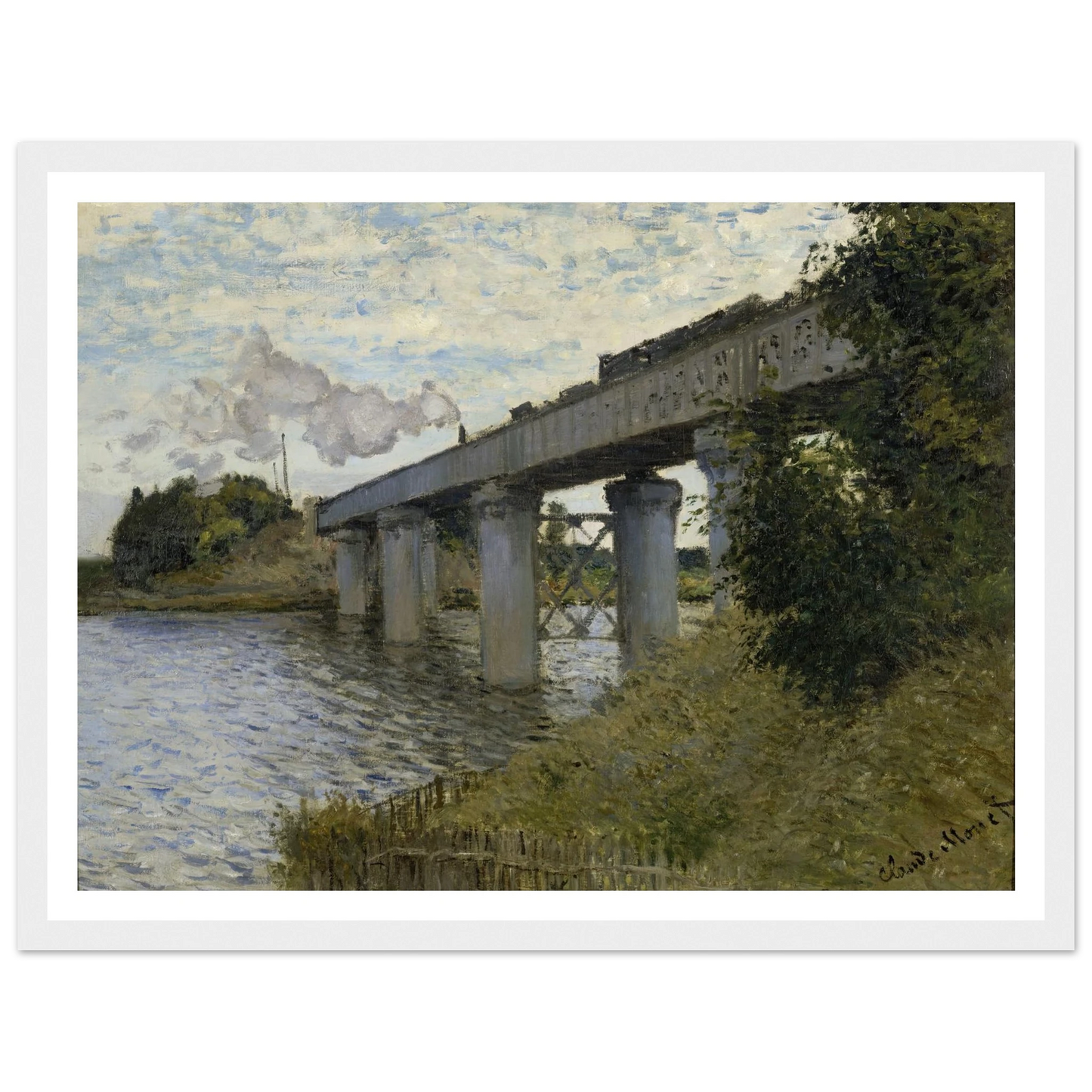 The Railroad bridge in Argenteuil (1873 - 1874) Art Print | Claude Monet-Quipham Collections