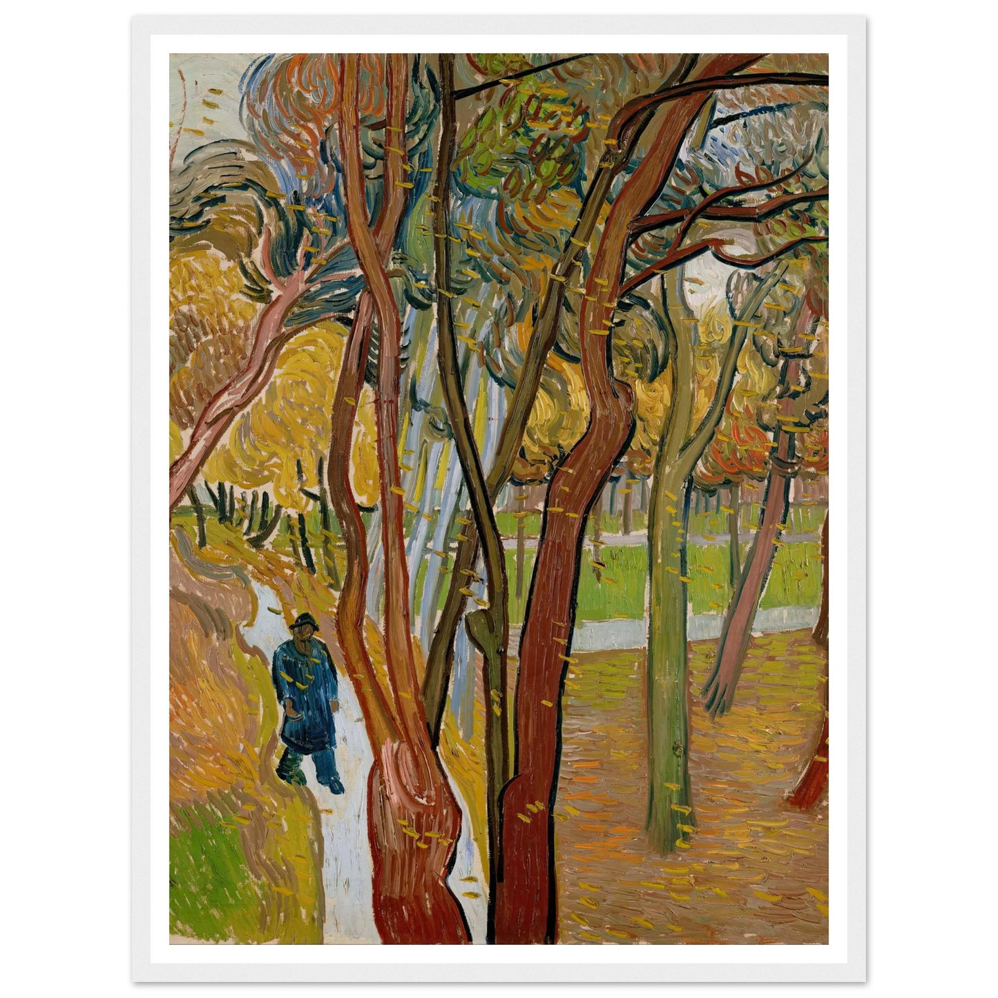 The garden of Saint Paul’s Hospital (`The fall of the leaves’) Art Print | Vincent van Gogh-Quipham Collections