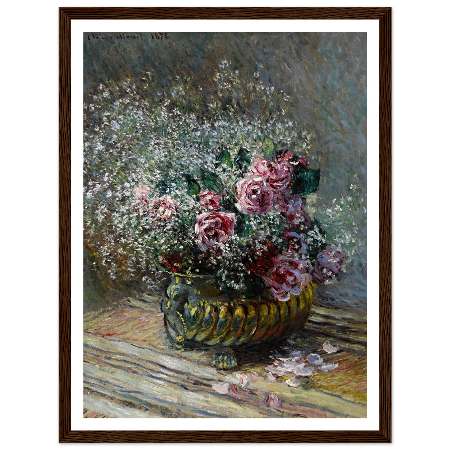 Fleurs dans un pot (Roses et brouillard) (1878) Art Print | Claude Monet-Quipham Collections