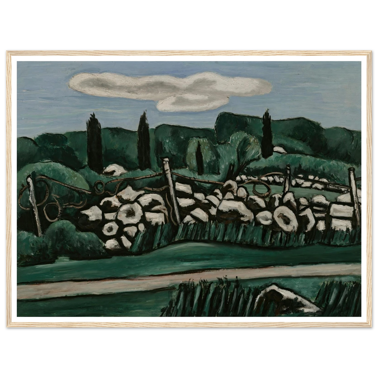 The Last Stone Walls, Dogtown (ca. 1936–37) Art Print | Marsden Hartley-Quipham Collections