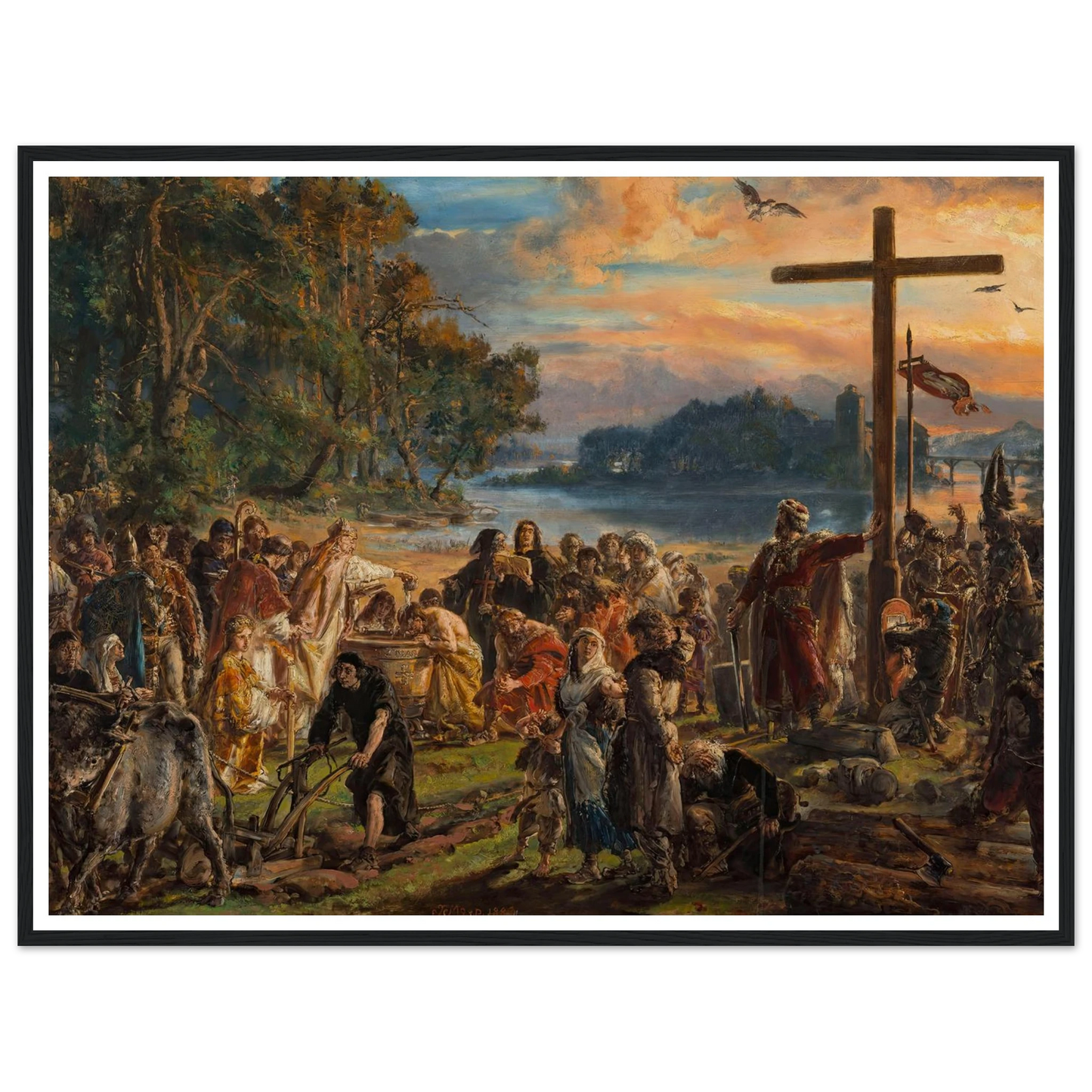 Adoption of Christianity, 965 AD, from the series “History of Civilization in Poland” (1889) Art Print | Jan Matejko-Quipham Collections