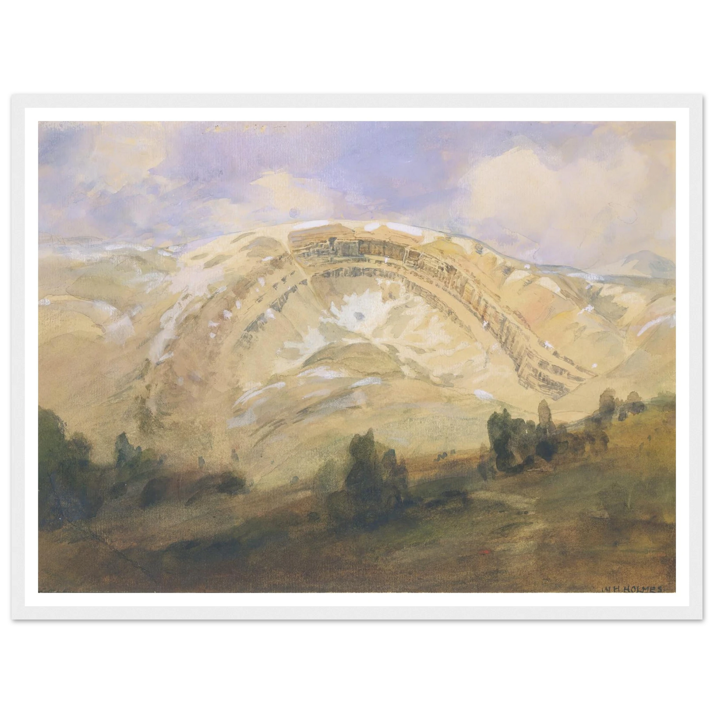 Folded Strata, A Great Geological Arch, Colorado (1874) Art Print | William Henry Holmes-Quipham Collections